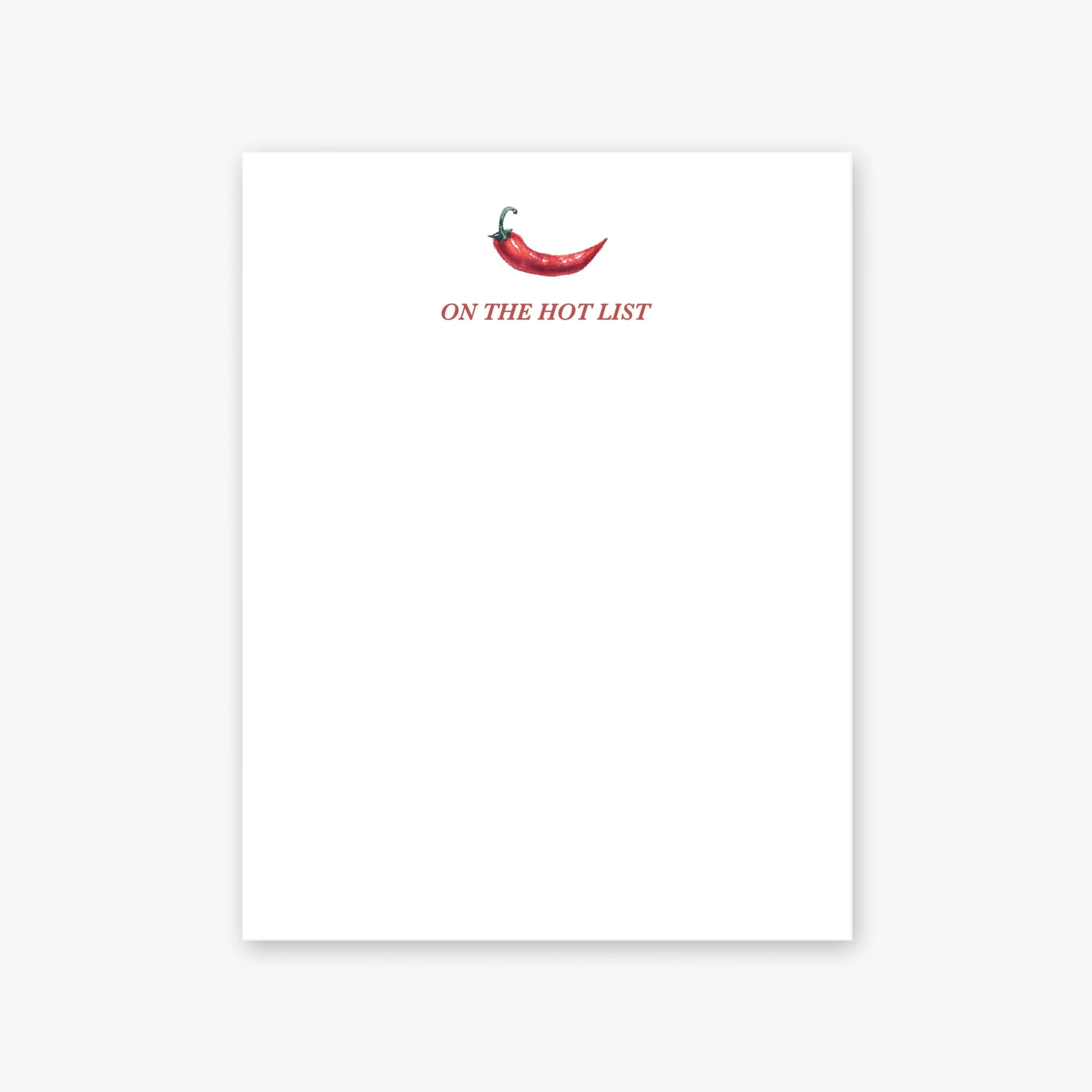 "On The Hot List" Icon Notepad
