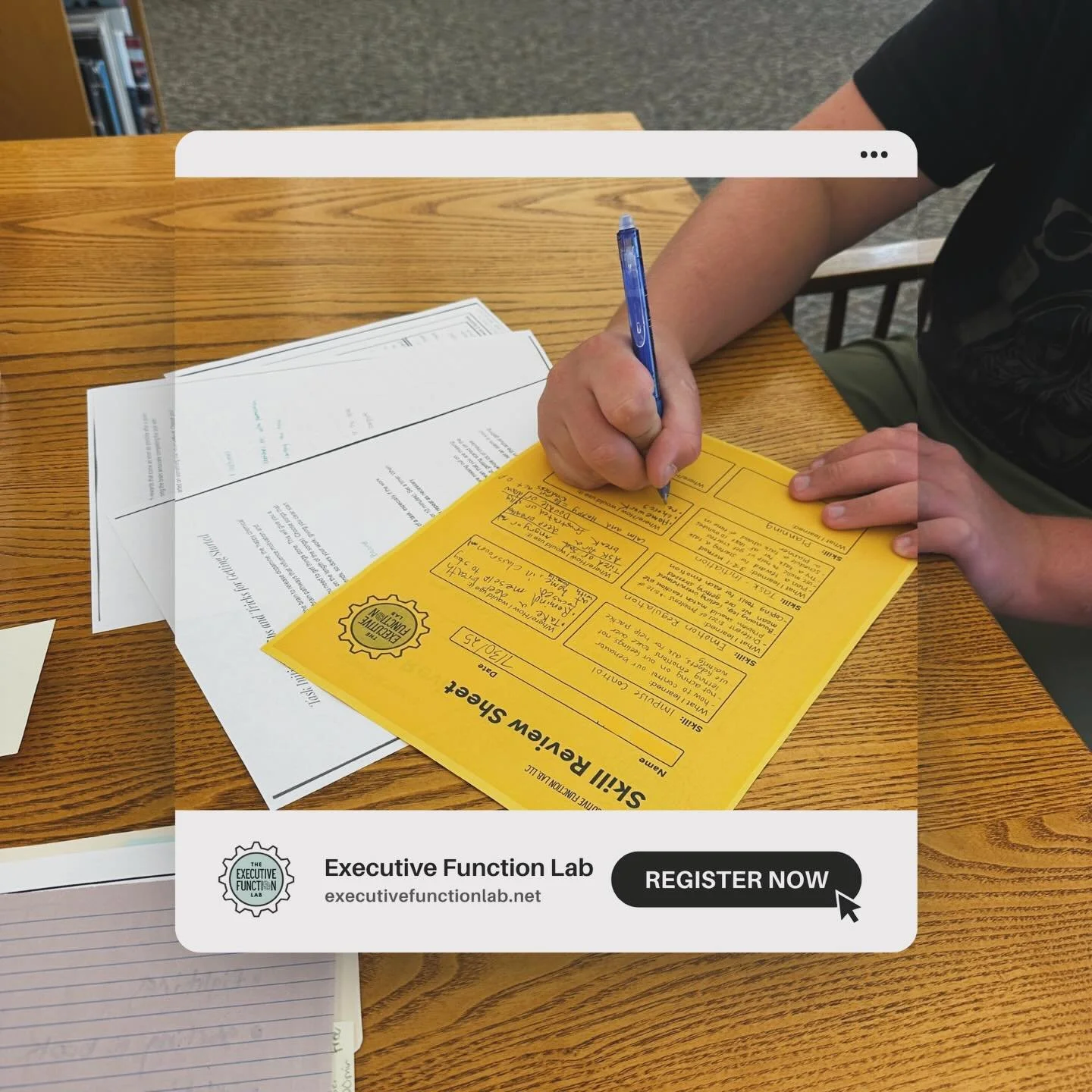 We know real learning is happening when a student can explain or reteach what they know about a topic! The EFL uses skill review sheets to give students an opportunity to demonstrate their understanding of an executive functioning area and to show ho