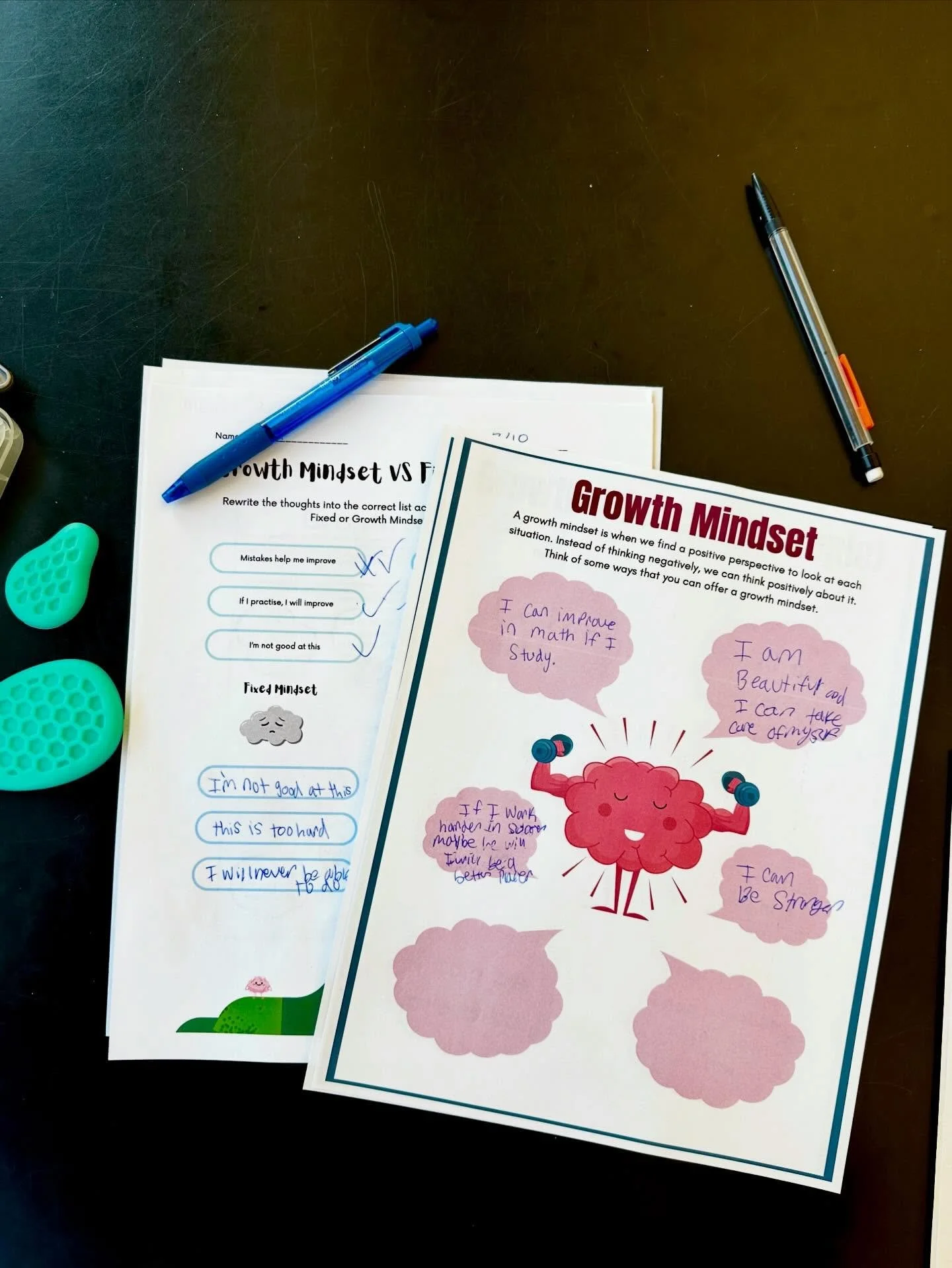 GROWTH MINDSET: 
When kids learn that mistakes grow their brains, they build cognitive flexibility, perseverance, and emotional regulation! Growth mindset is needed to manage school, sports, friendships, and challenges without shutting down.
Instead 