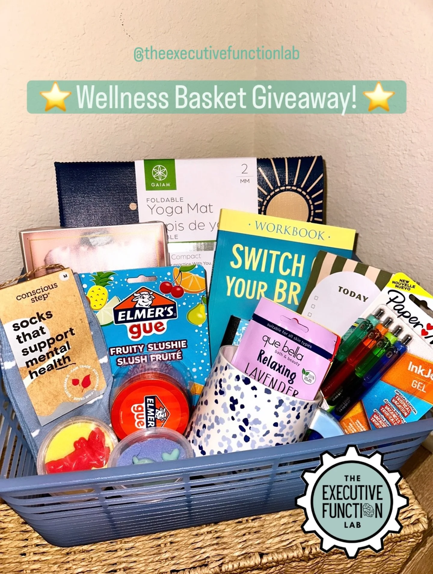 ⭐️ GIVEAWAY ⭐️ 

Enter to win this Wellness Basket full of our favorite executive functioning tools! 

How to Enter:
1. Follow @theexecutivefunctionlab 
2. Like this post 
3. Tag a friend in the comments who deserves a little extra warmth this winter