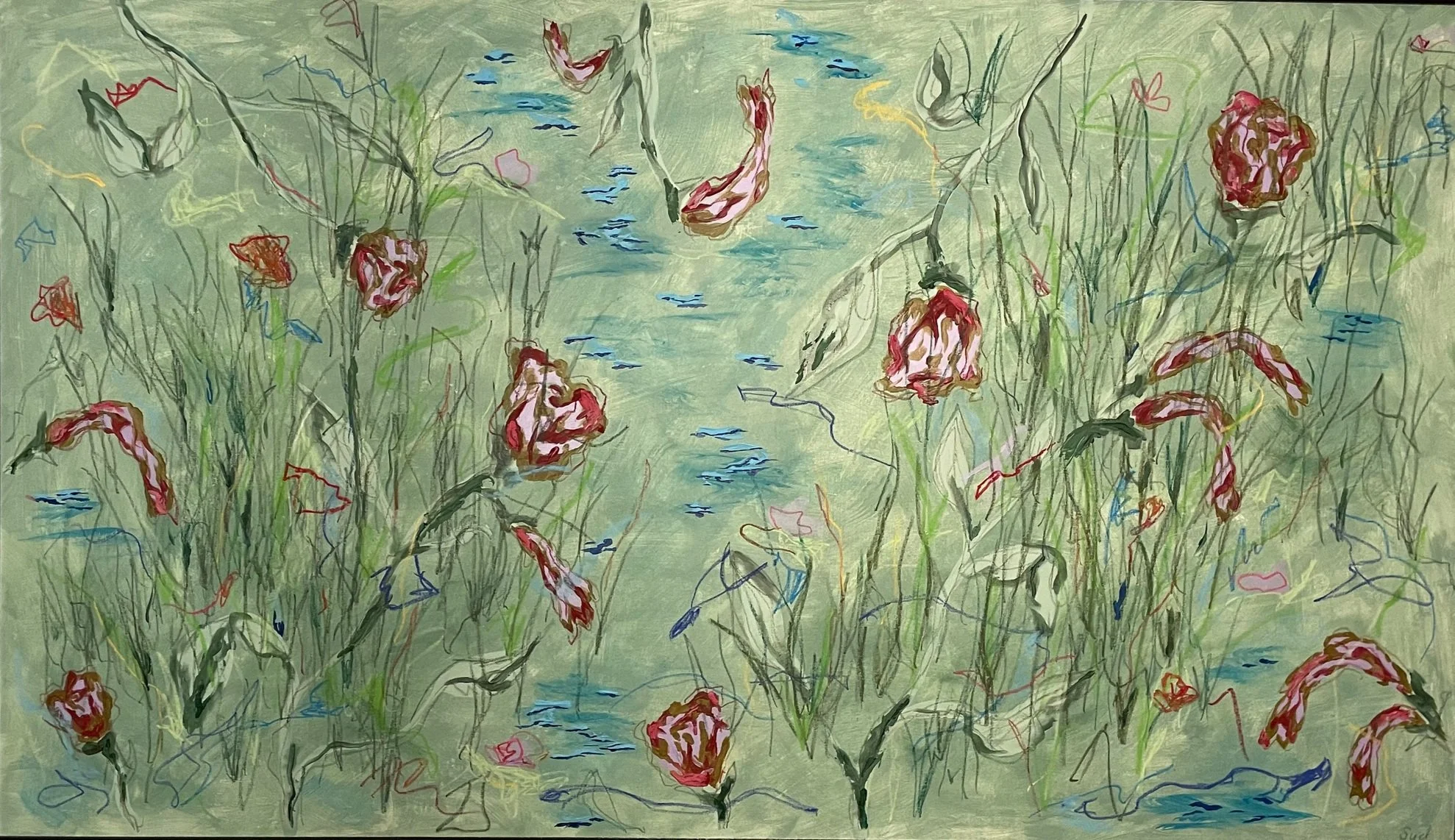 lily pond - acrylic