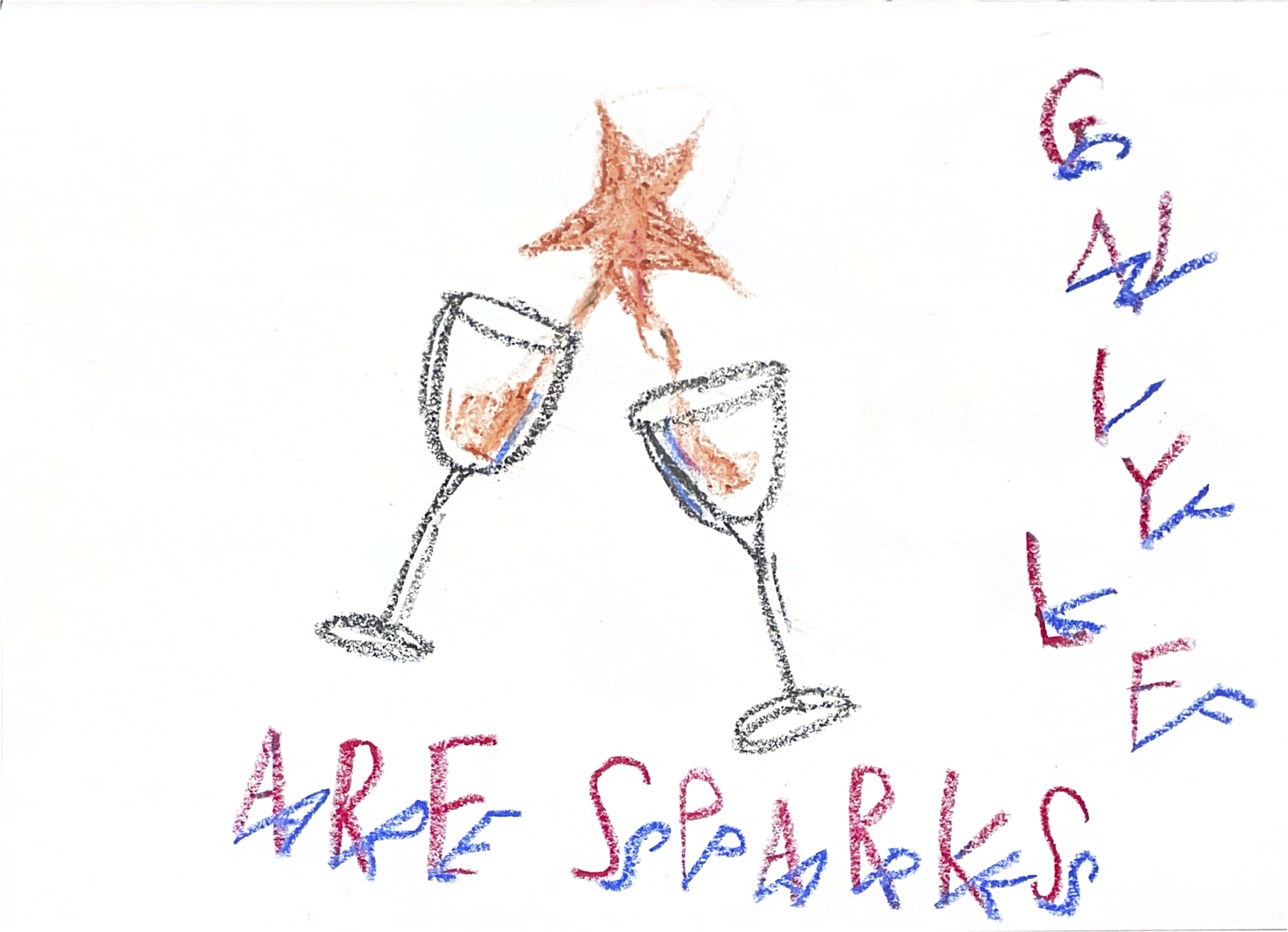 Sparks Flying - Oil Pastels