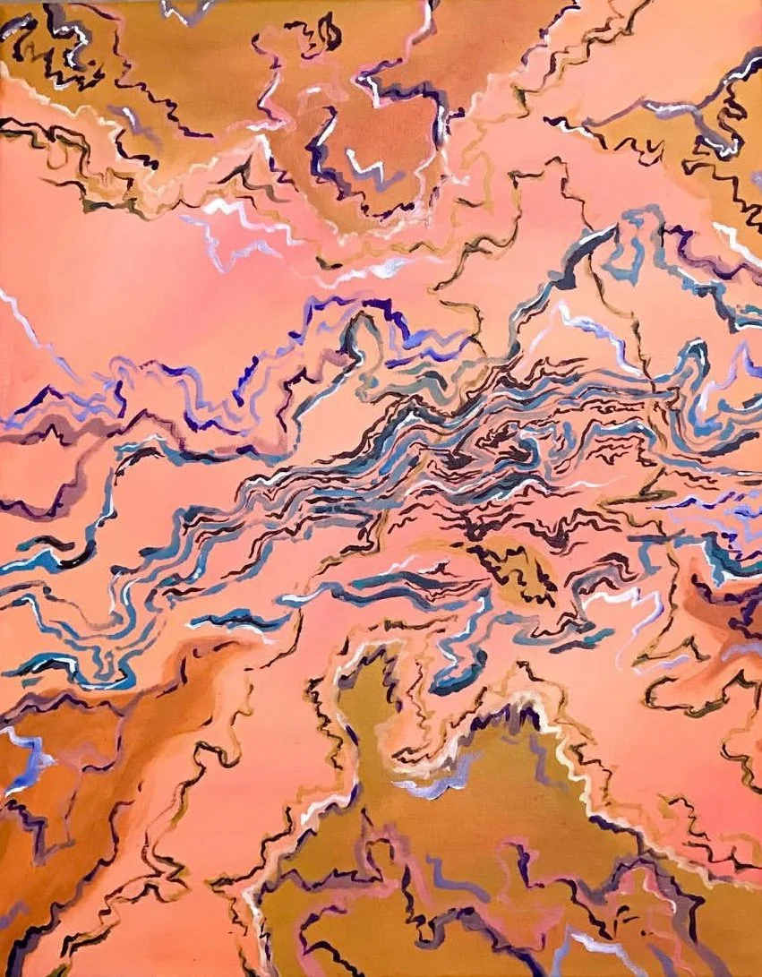 inspired by boat map - acrylic