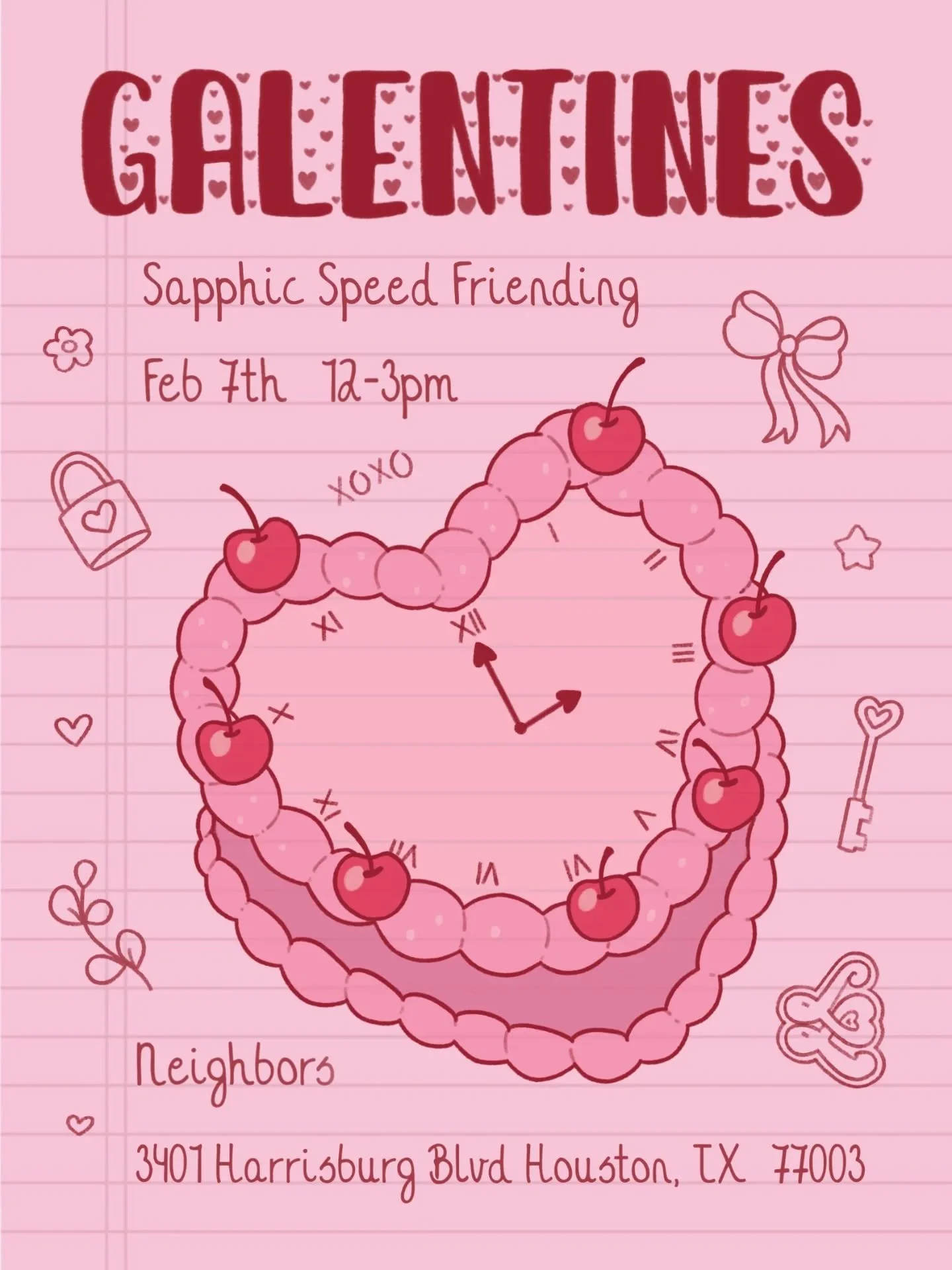 💌🙂&zwj;&harr;️GALENTINES, BUT MAKE IT GAY🙂&zwj;&harr;️💌

Looking for new besties, soft connections, or sweet vibes?👀

Join us on February 7th @neighborshtx for Galentines, a sapphic speed friending event, designed to help you meet, mingle with, 