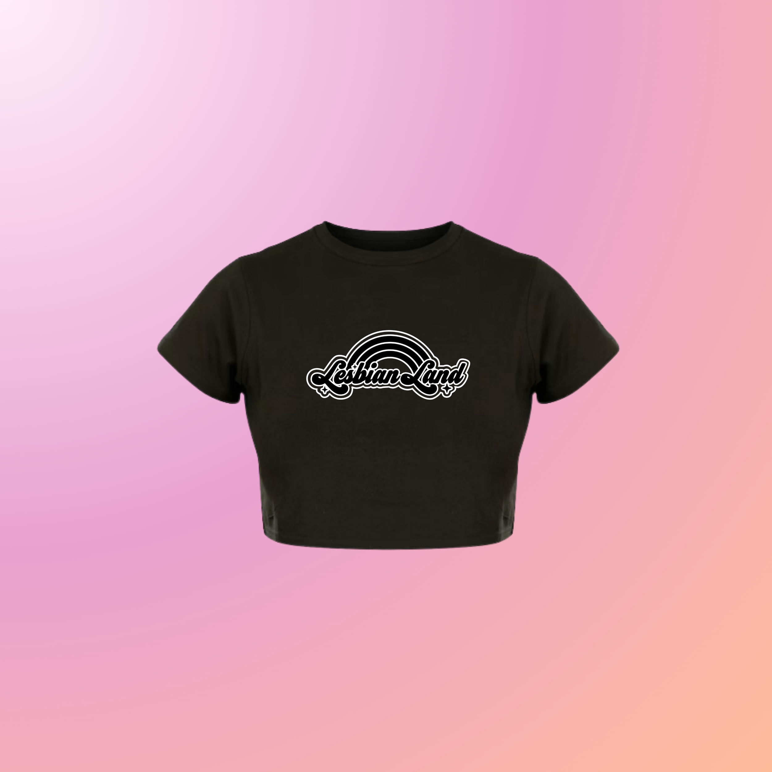 Cropped Black Logo T Shirt
