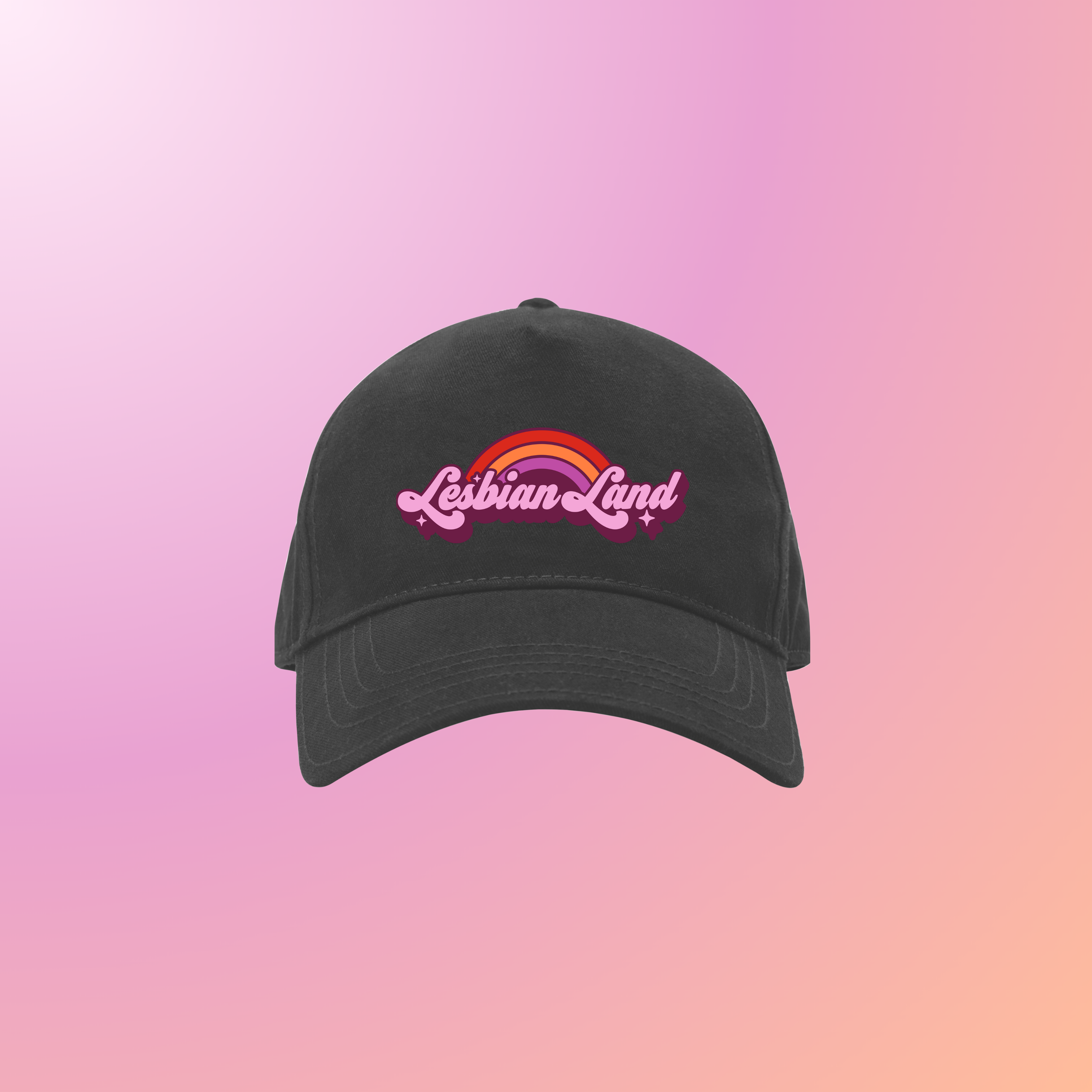 Lesbian Land Rainbow Embroidery Hat