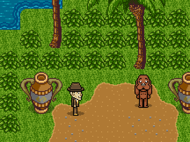 8-bit pixel art animation of French battling Chubbie for Adult Swim’s Hot Streets.