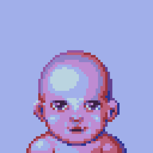 Pixel art 8-bit animation of a person aging from birth to death at age 100