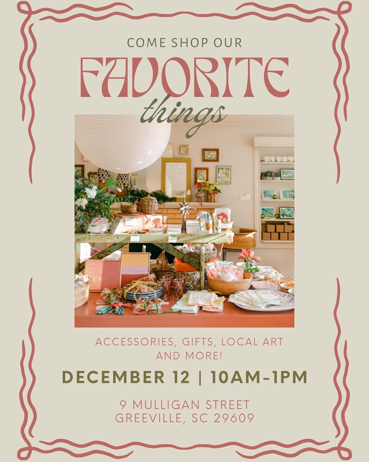 Our Favorite Things pop up is coming up quick! We&rsquo;d love to have you all here at our office to shop last minute gifts and end our year with a bang ❤️ 12.12.25 @ 10AM - 1PM