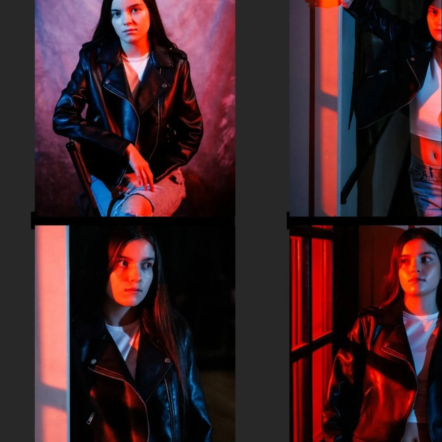 Some recent portraits for a portfolio for A. It was fun playing around with coloured gels. 🔴🔵