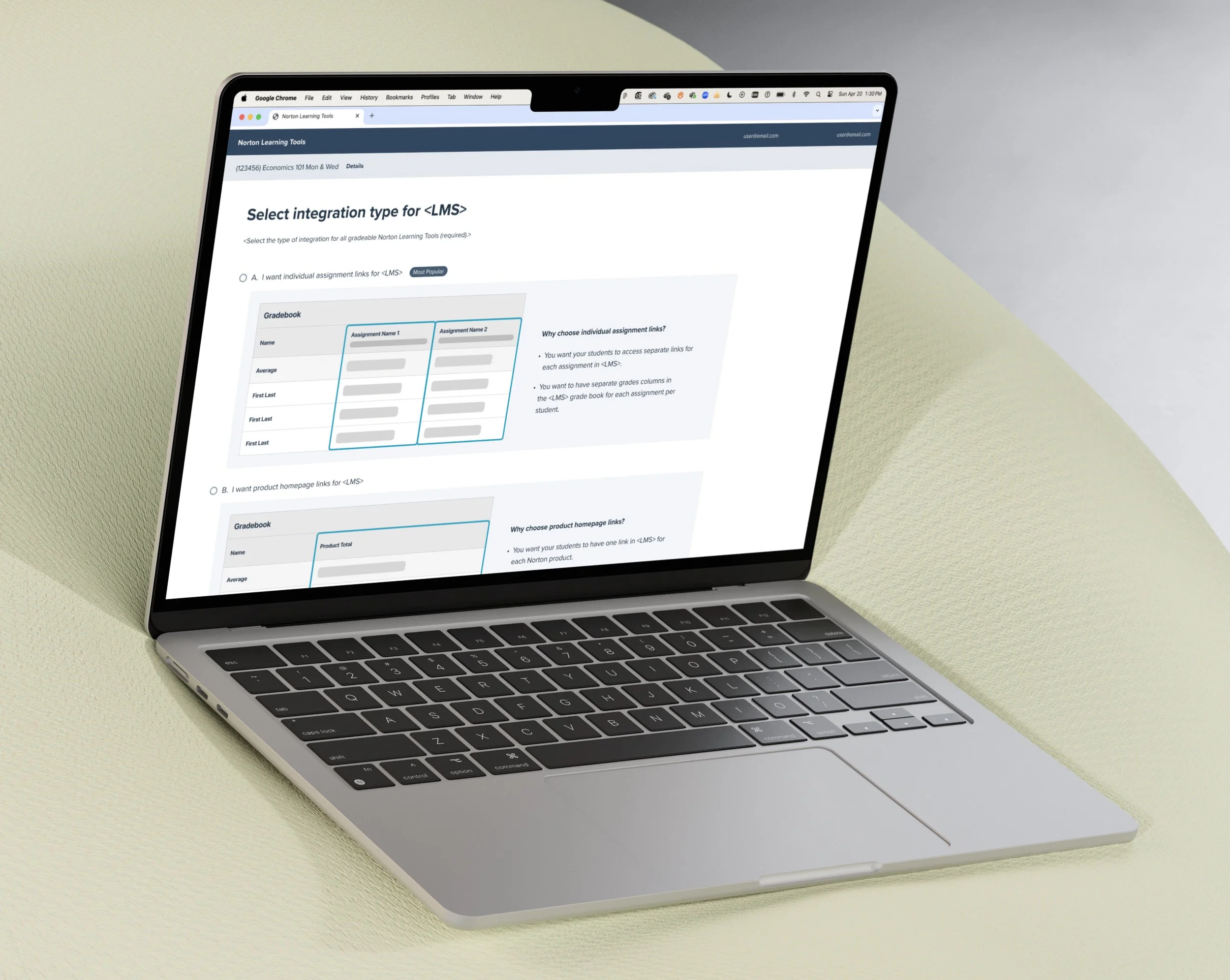Screenshot of the final visual redesign for the Deep Linking Tool.
