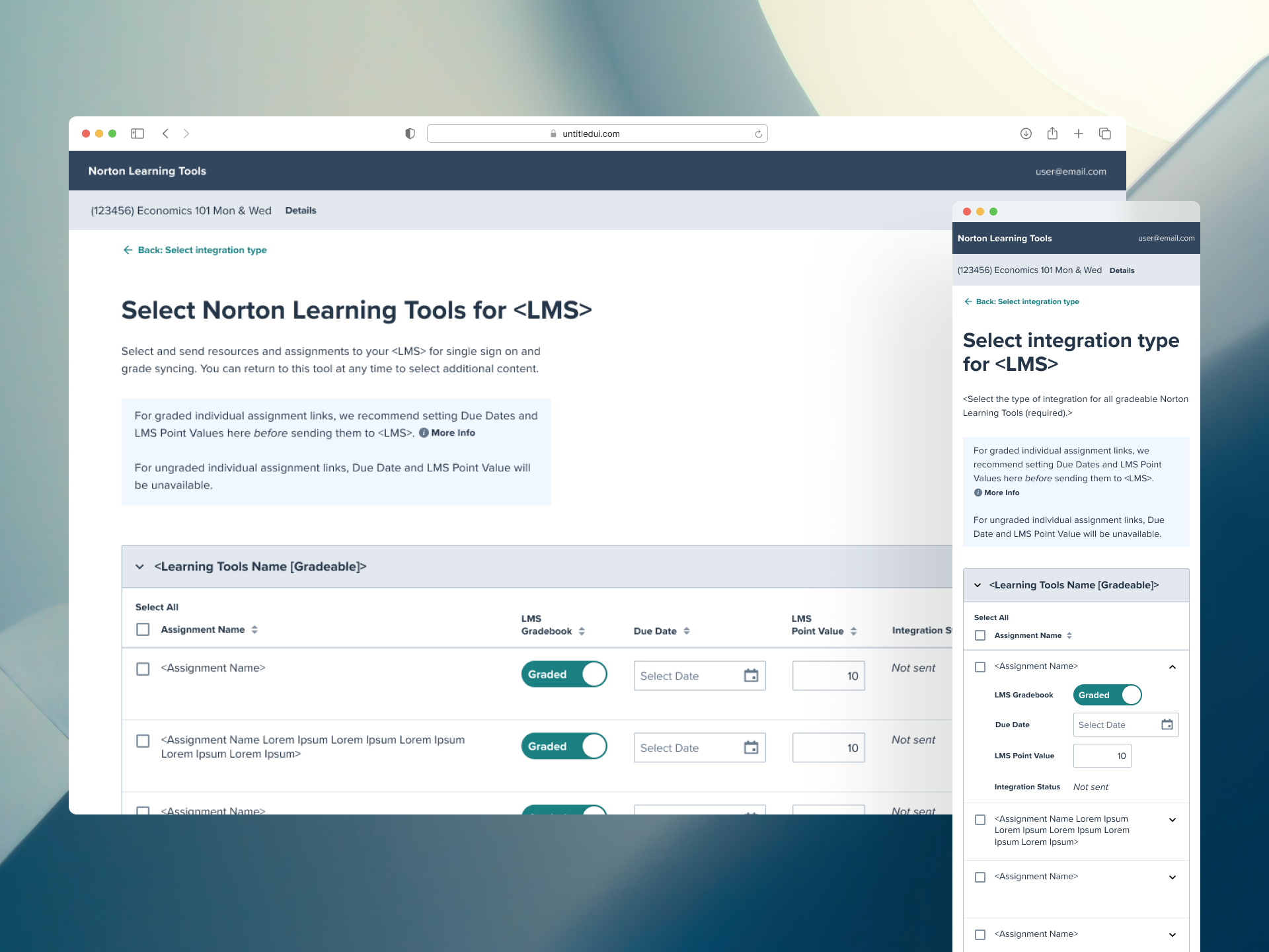 Screenshot of Step 1 of the redesigned Deep Linking Tool with a mobile responsive design on the side.