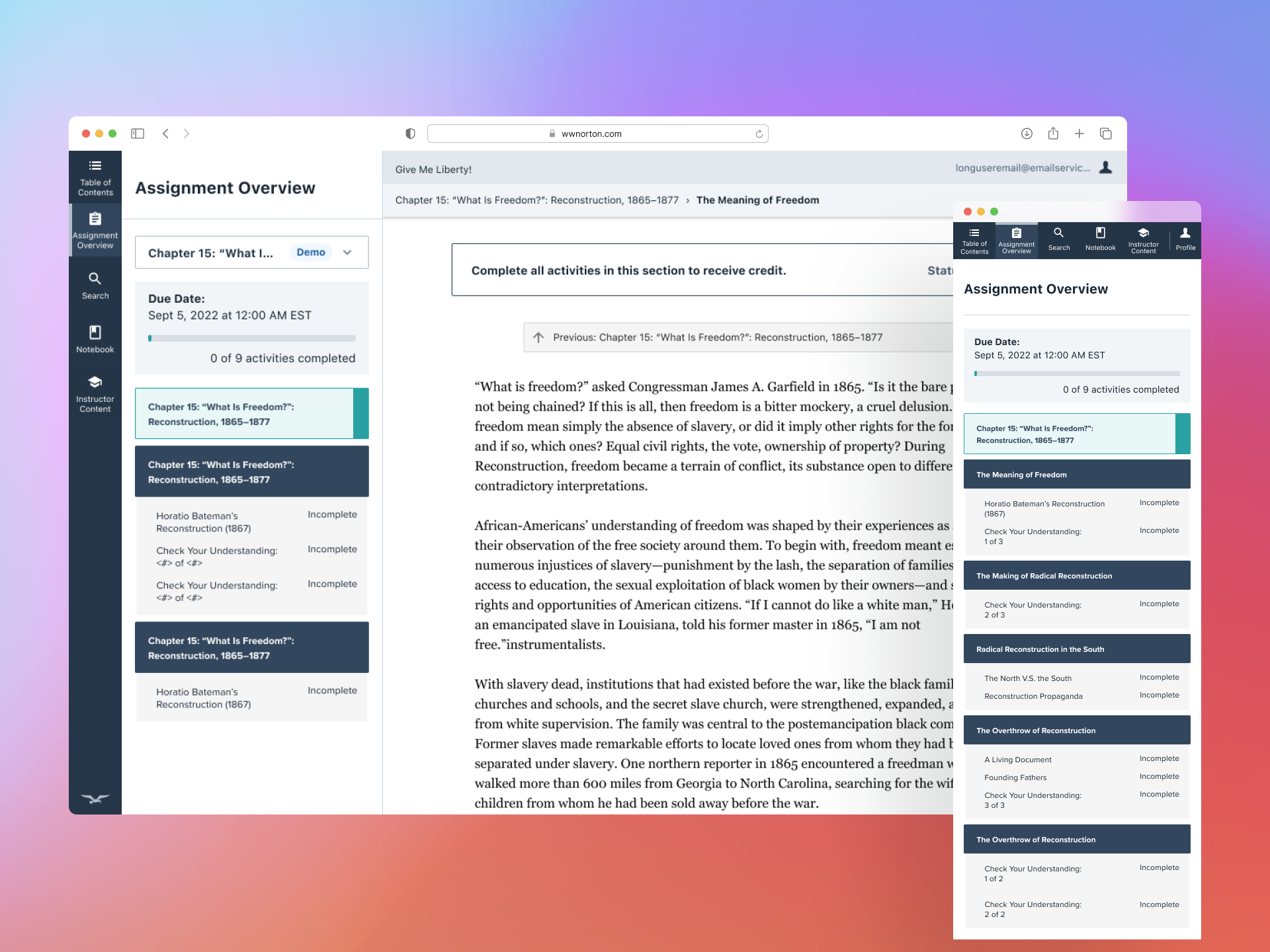 Screenshot of the final Illumine Ebook design with a mobile responsive design on the side.