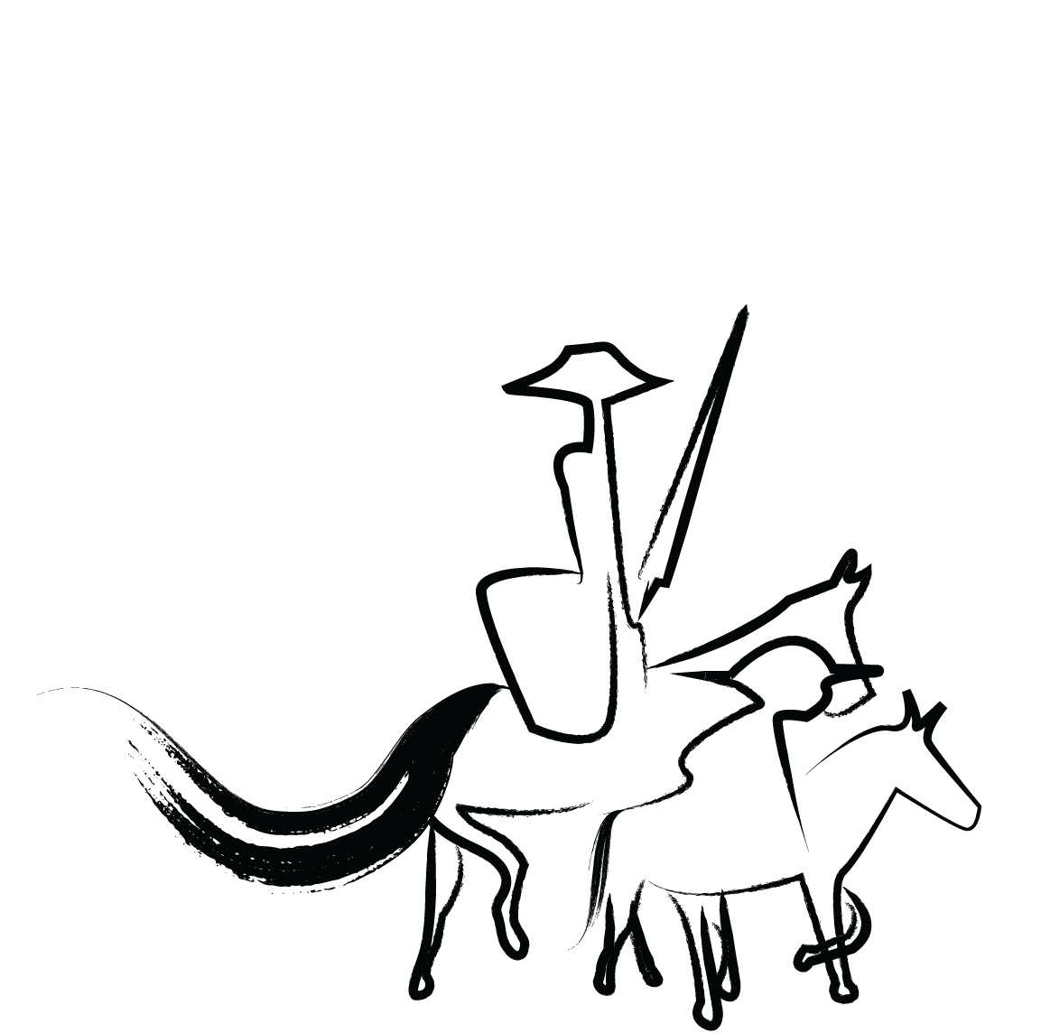 Sketch of a Don Quixote cover.