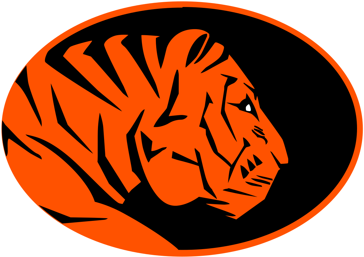 Logo of East Central University with a tiger head in orange and black, enclosed in an oval outline.