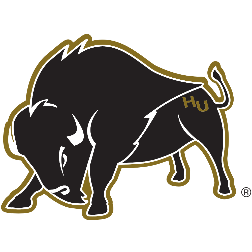 Logo for Harding University with a stylized illustration of a buffalo with a black body outlined in gold, featuring the letters "HU" on its side.