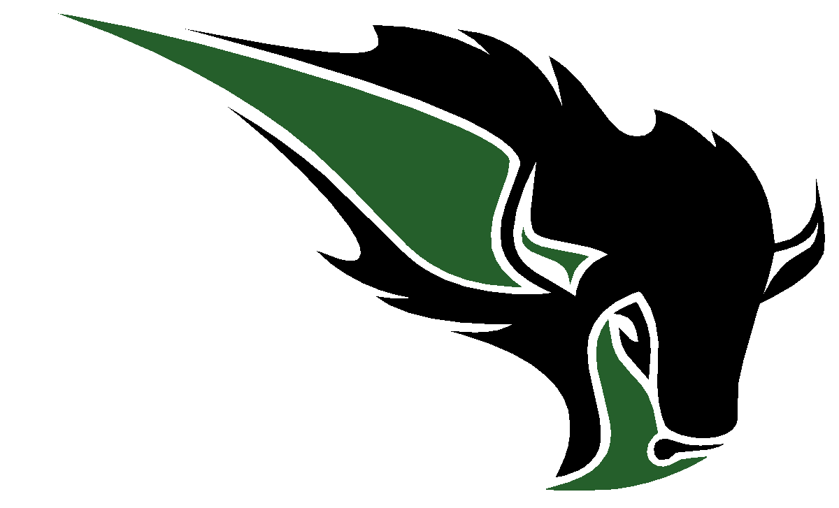 Logo for Oklahoma Baptist University, featuring a black and green buffalo