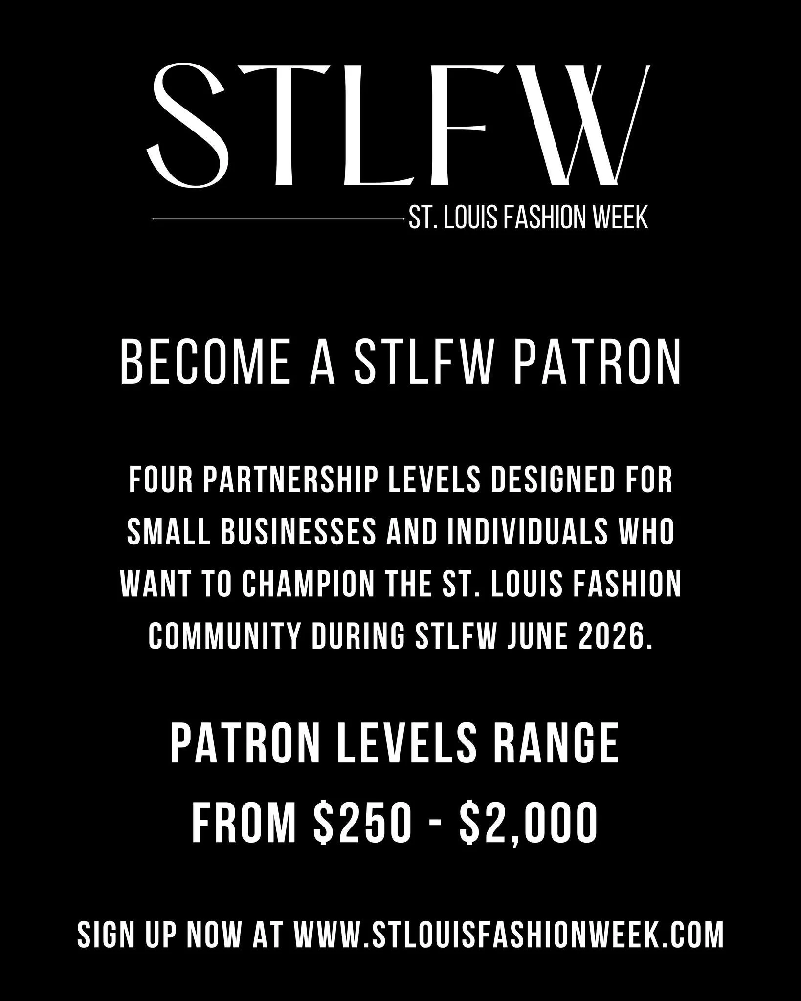 Supporting local fashion has never been more meaningful or more accessible!

We&rsquo;re excited to introduce four Patron Sponsorship Levels designed for small businesses, boutiques, salons, creatives, and individuals who want to champion the Kansas 