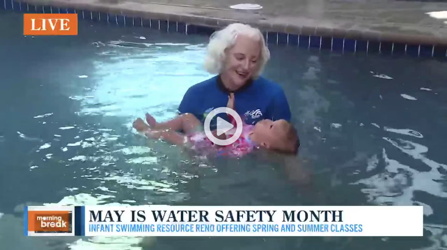 Lynnette Bellin was featured on KOLO TV talking about Water Safety and Infant Swimming Resource Self-Rescue lessons