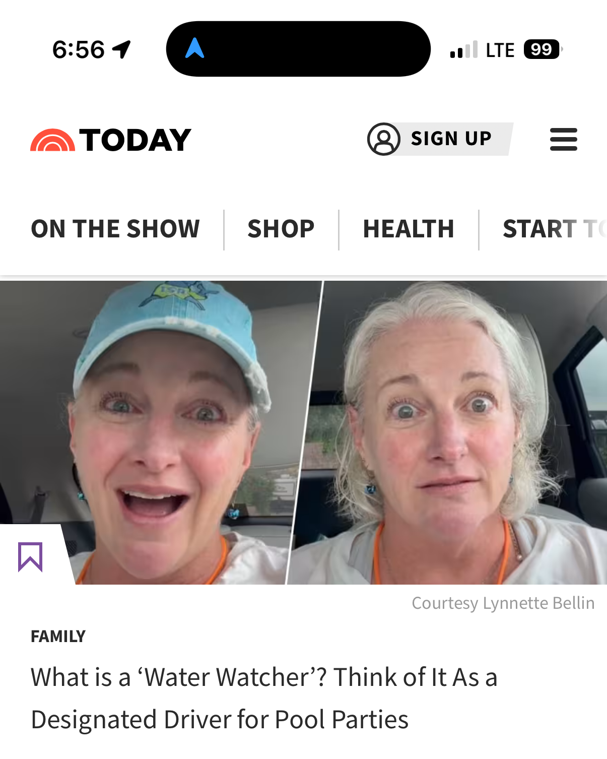 Lynnette Bellin's social media post about being a Water Watcher was featured on Today.com
