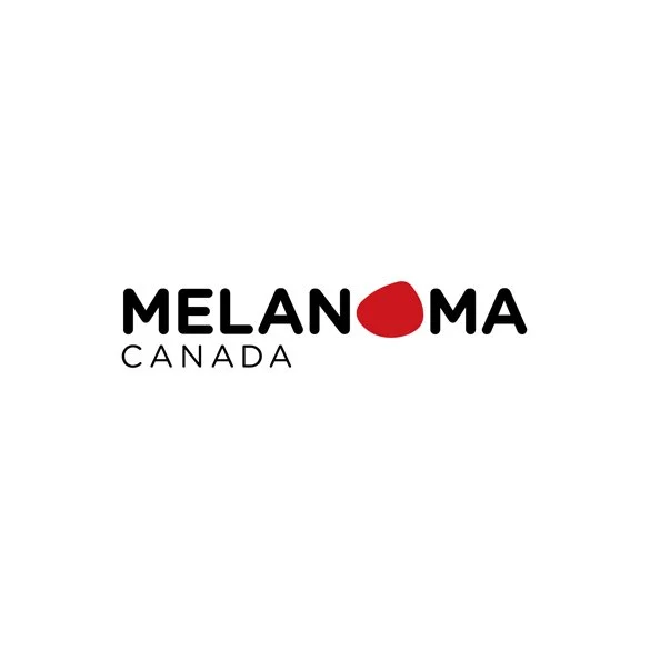 Logo for Melanoma Canada featuring the word 'MELANOMA' with a red shape replacing the 'O' and the word 'CANADA' below it.