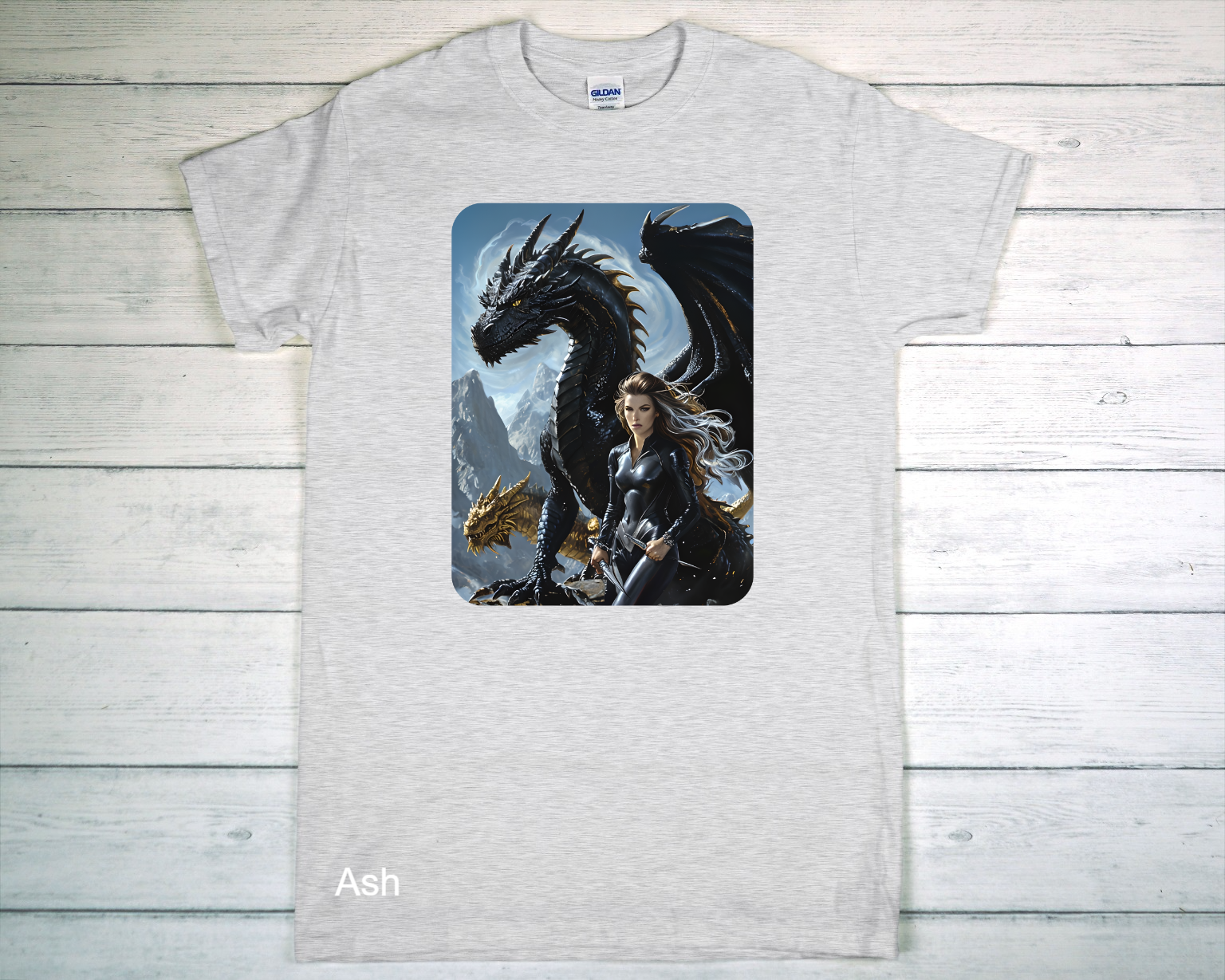 Light Gray Gildan T-Shirt on White-Washed Wooden Surface.png