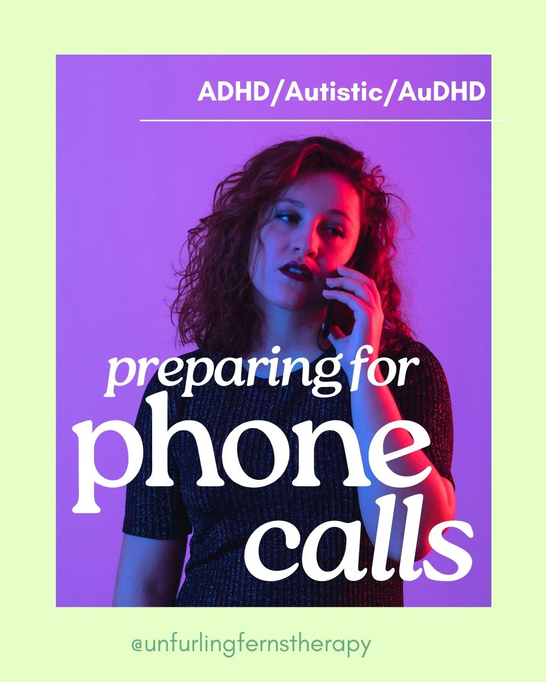 Phone calls can feel overwhelming for many ADHD and Autistic people, and you&rsquo;re not alone in that.

Research and lived experience show that phone call anxiety is very common, often because calls ask us to:

- Process only by listening (without 