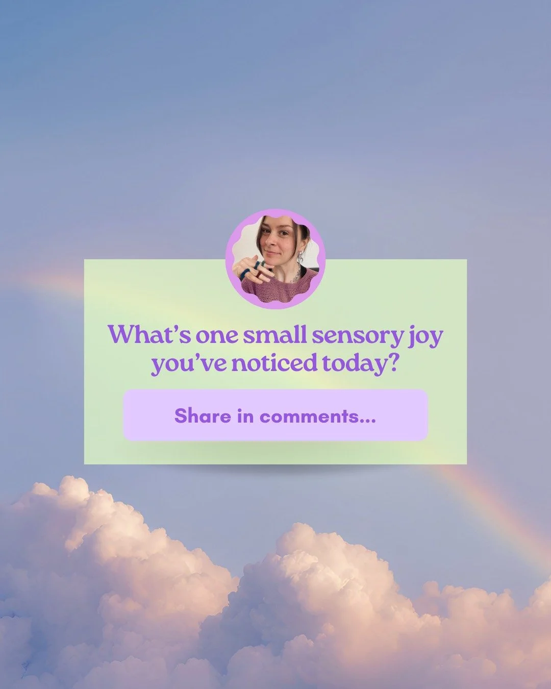 ✨ What are some small things you noticed today that brought you joy?

Therapist and author Deb Dana introduced the idea of glimmers in her work on Polyvagal Theory. Glimmers are the opposite of triggers&mdash;tiny moments that cue safety and connecti