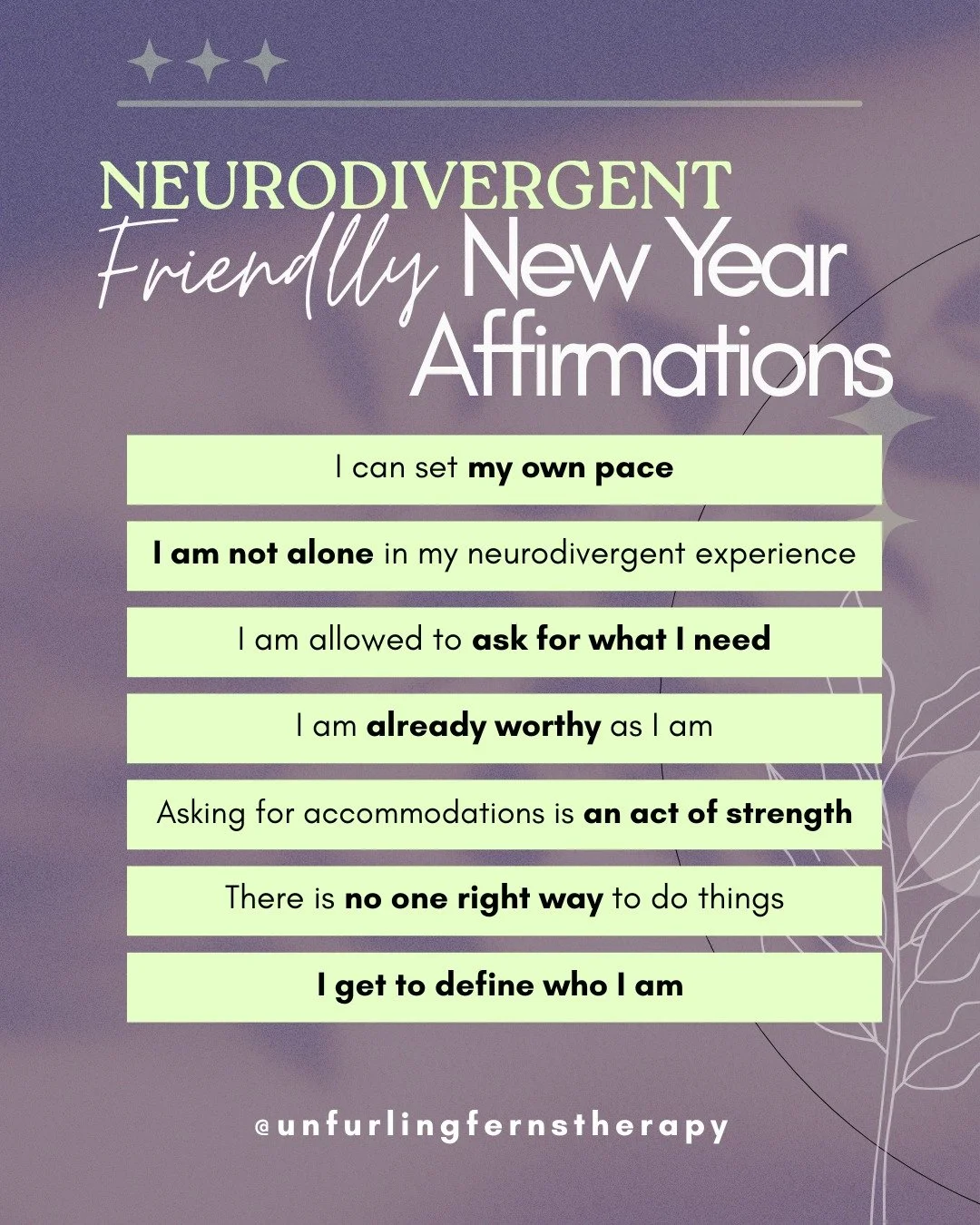 Gentle reminders for the year ahead.

--

#adhd #audhd #autistic #actuallyautistic #autisticadults #adhdlife #adhdsupport #neurodivergent #neurodivergence