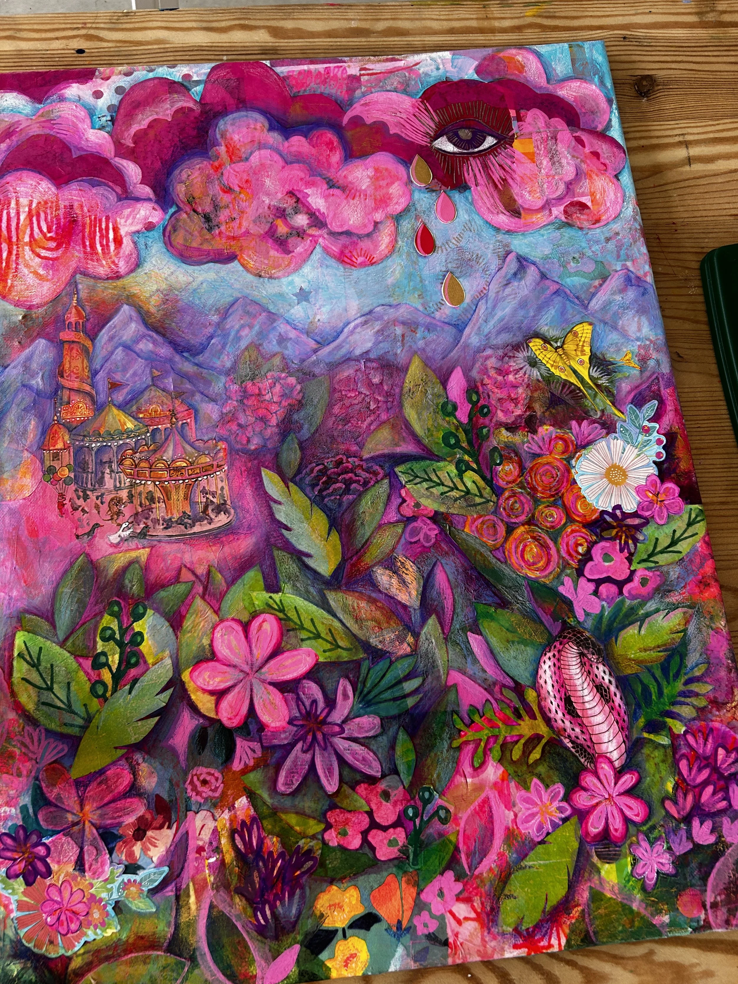 Pink Fairytale 18x24 Framed Canvas