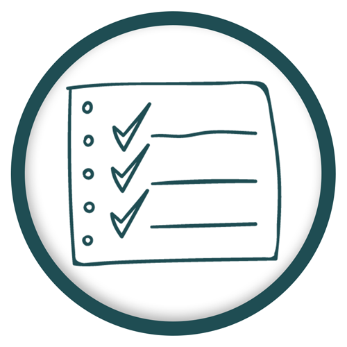 Icon of a list representing proactive and forward thinking at ZD Advisory