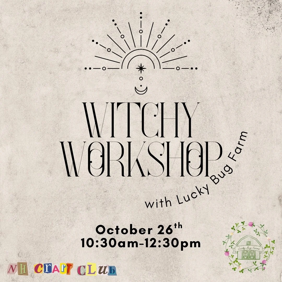 Back by popular demand, we&rsquo;re doing one FINAL witchy craft with @luckybugfarmnh. 
Join us in October 26th to create 2 mini witch crafts. Witches bells &amp; a mini brooms 💜

#nh #nhcraftclub #witch #witchyworkshop #artsandcrafts #luckybugfarm 