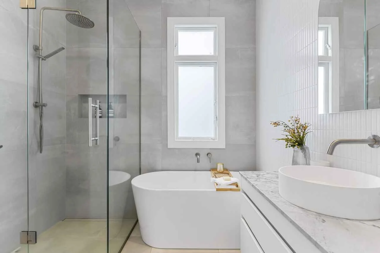 Custom bathroom renovation with vanity and tiling, Auckland — Key Interiors