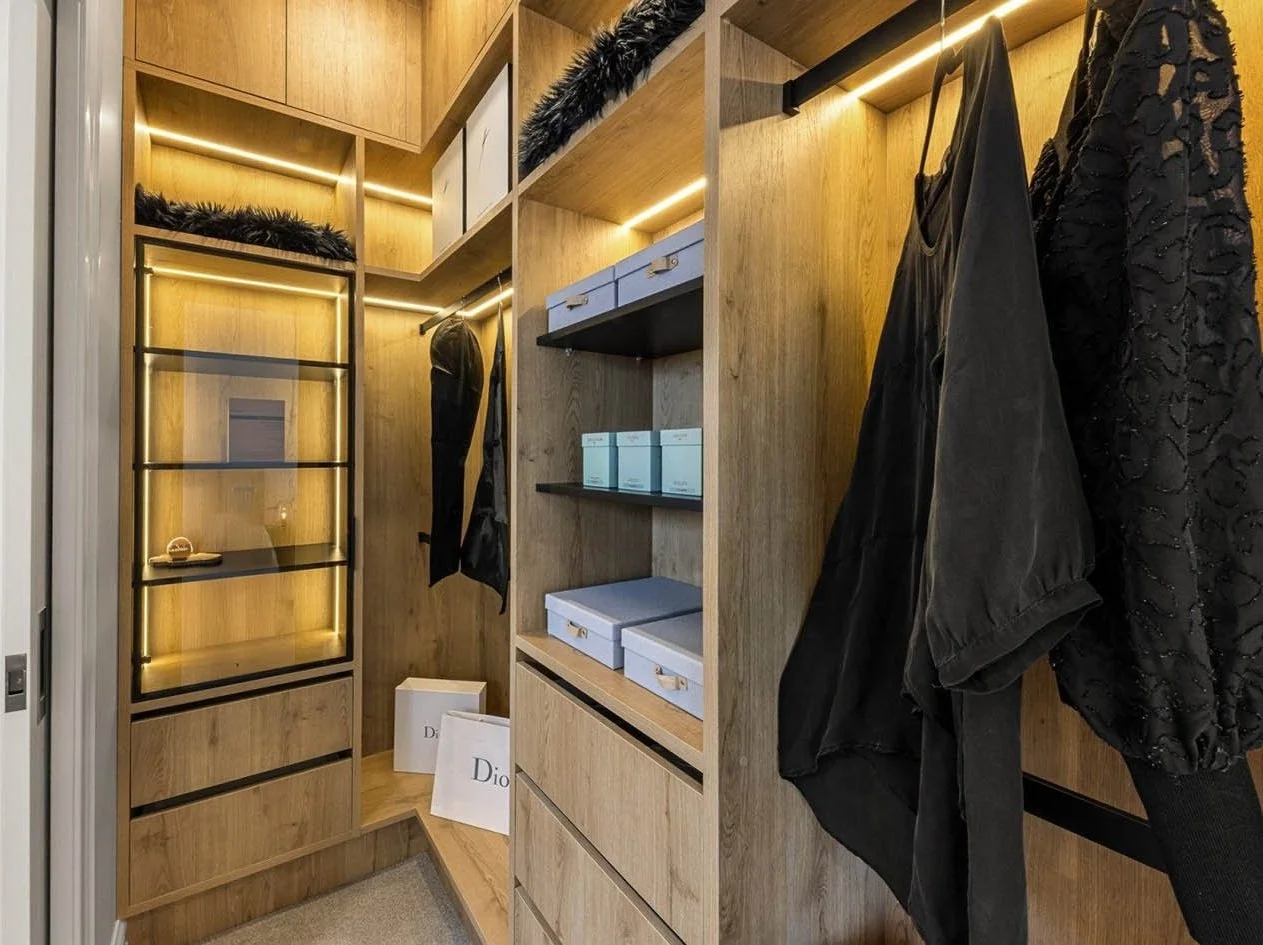 Custom walk-in wardrobe joinery in Auckland by Key Interiors