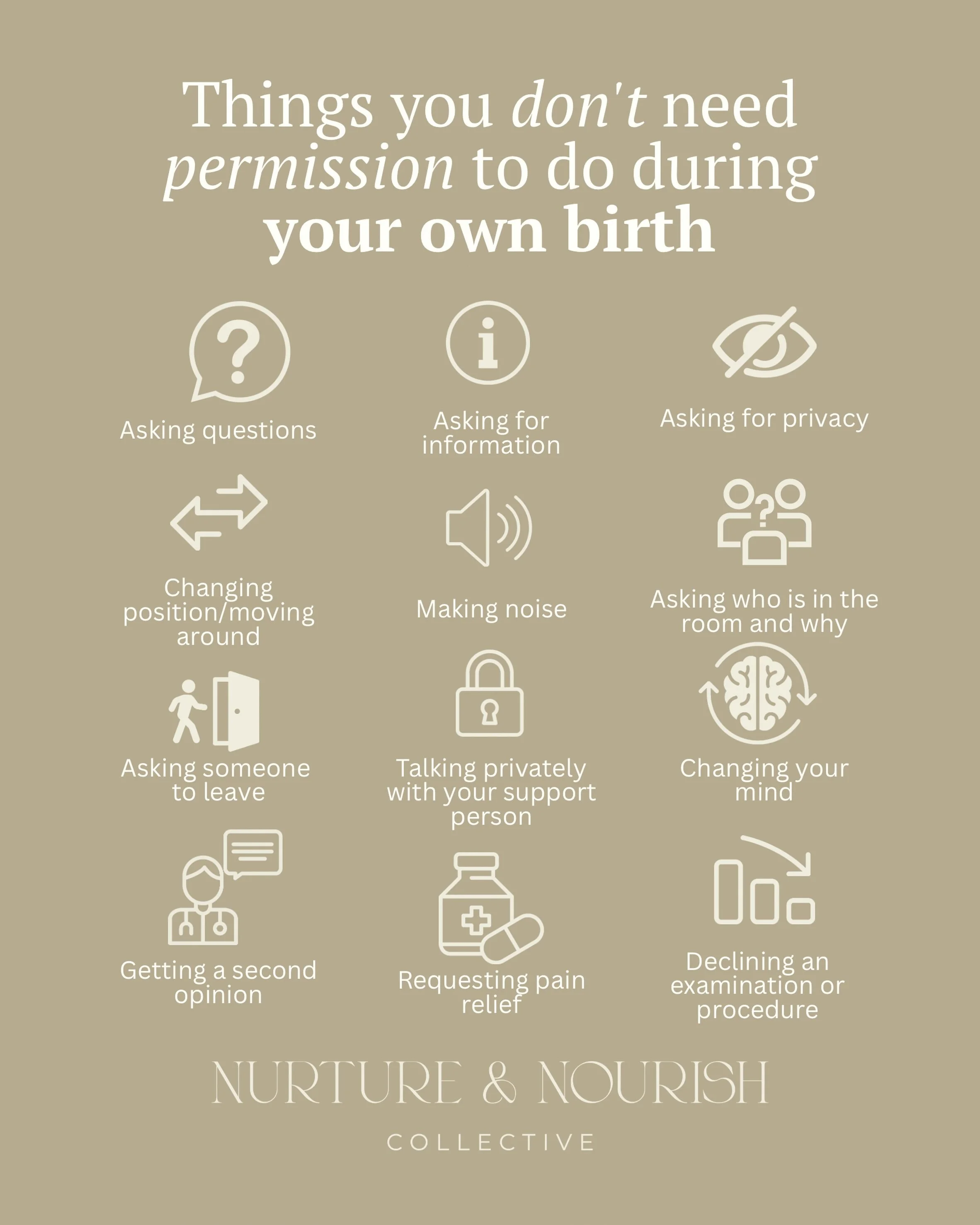 It&rsquo;s your birth, Mama! You don&rsquo;t need permission to have a voice in it.

Being involved in decisions about your own body doesn&rsquo;t make you difficult.&nbsp;It makes you an active participant in your own care!

Your body. Your baby. Yo