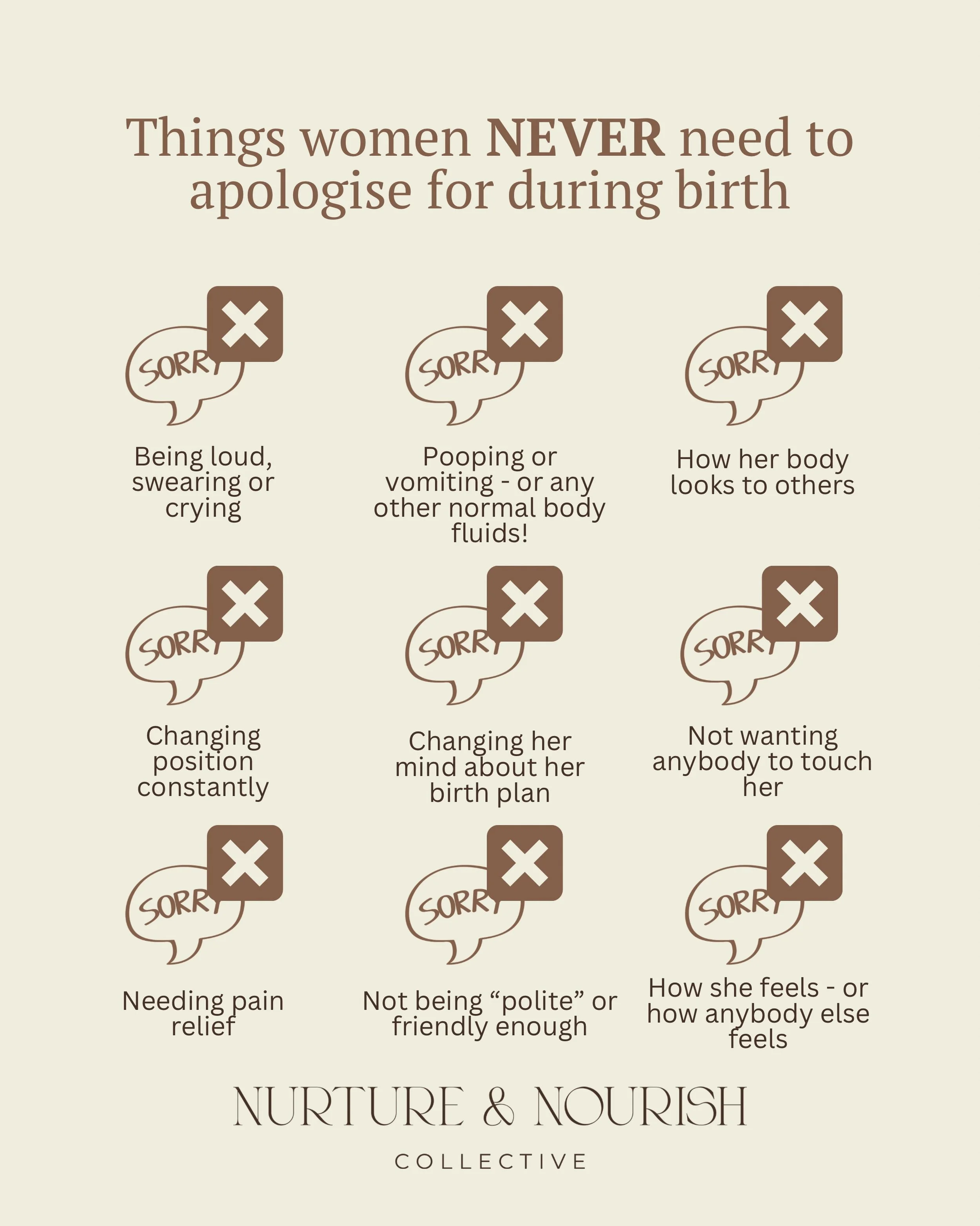 You&rsquo;re giving birth.

You&rsquo;re not hosting anybody.

You&rsquo;re not responsible for how anybody else feels or perceives what is going on in that moment.

You have a job to do - the most important job in the world.

And there is NOTHING yo