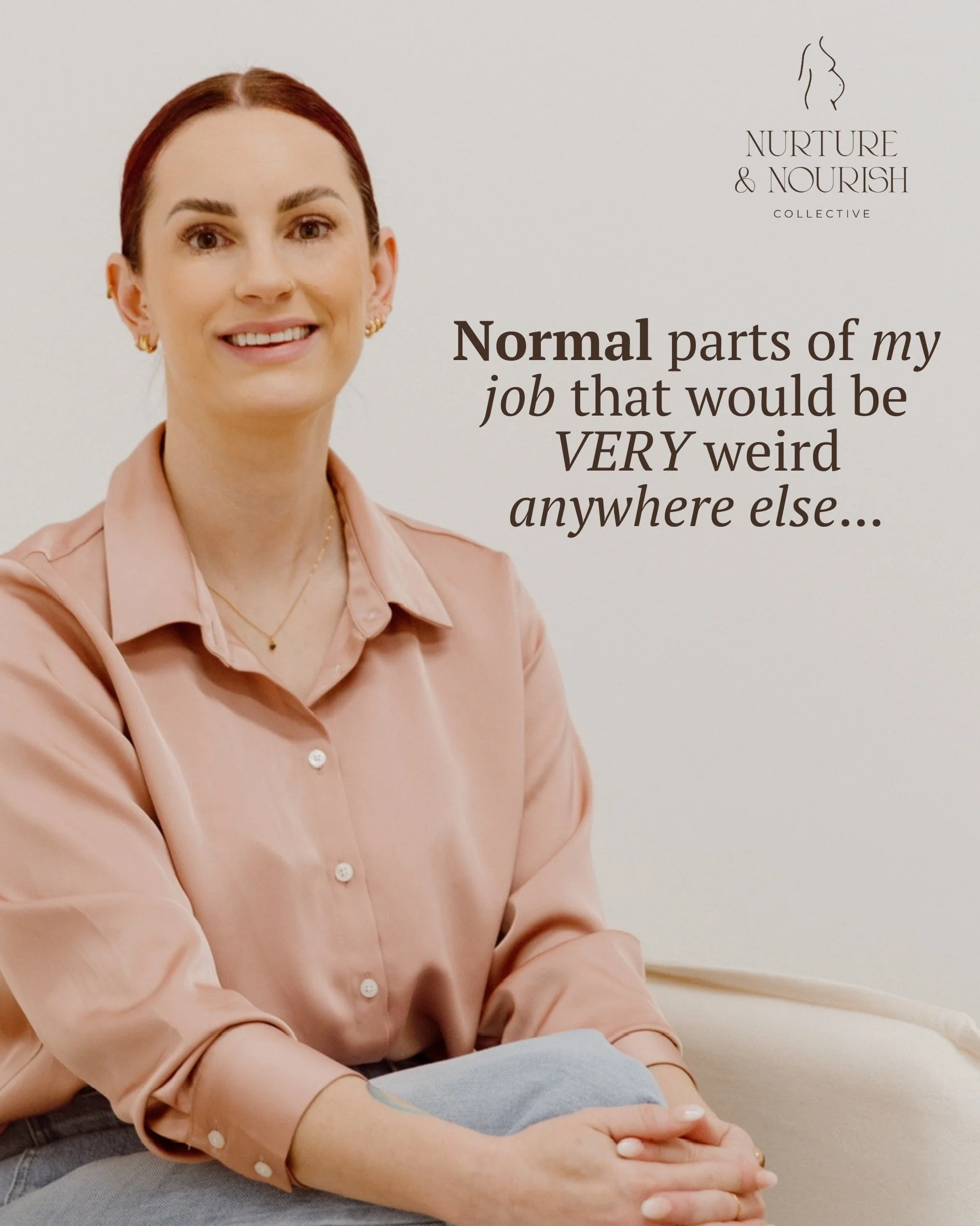 Midwifery + lactation.

Where there&rsquo;s basically no such thing as TMI. Nothing phases me anymore - bodily fluids, placentas, breasts, bums, vaginas&hellip; all just a day in the office!

And you know I would never have it any other way 🩷

One o