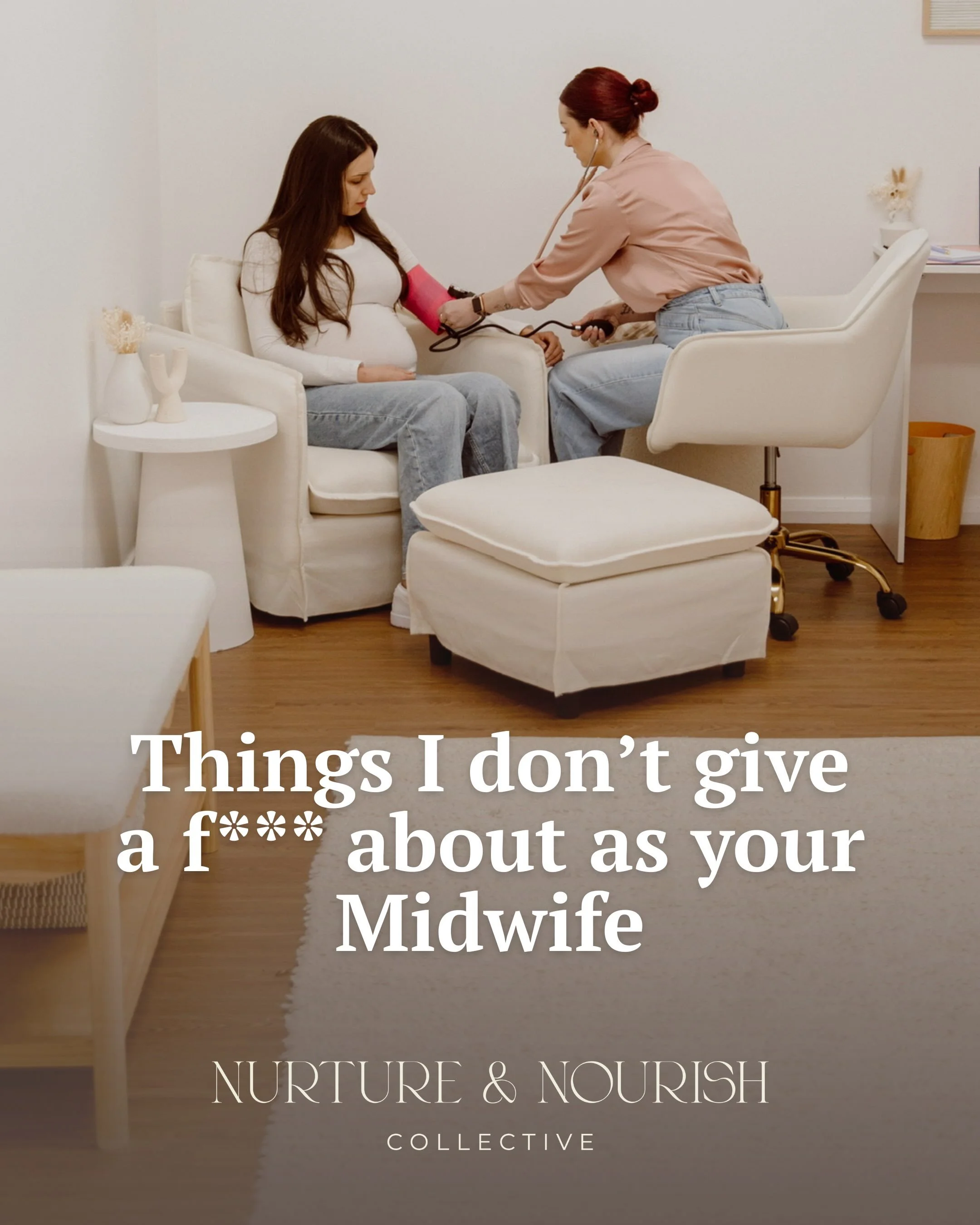 No I don&rsquo;t care whether you&rsquo;ve shaved&hellip; anywhere.

I also don&rsquo;t care if you swear during your contractions.

Or have your boobs out when I visit.

Wanna know what I ACTUALLY care about as your midwife?

Whether I&rsquo;m carin