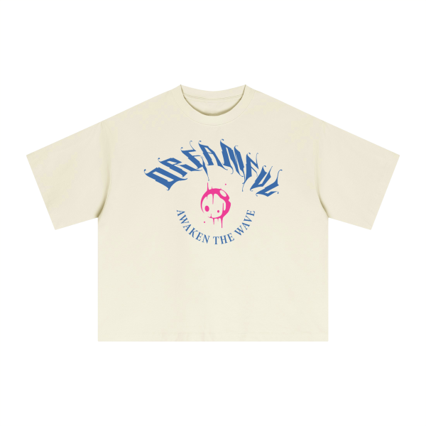 Dreamful (blue-pink) Essential Sorona Boxy T-Shirt (tan)-mockups.png