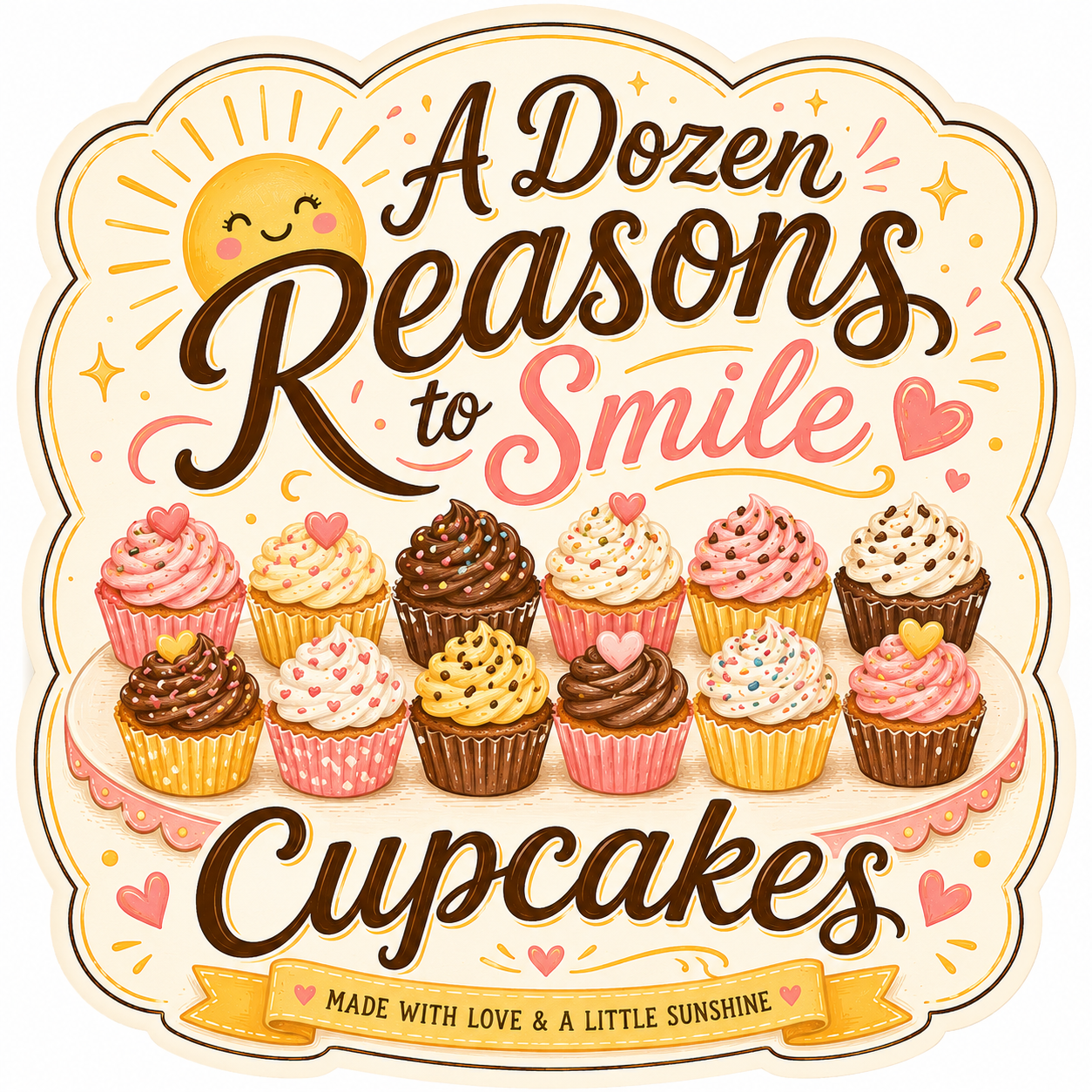 A Dozen Reasons to Smile -Custom Order Cupcakes