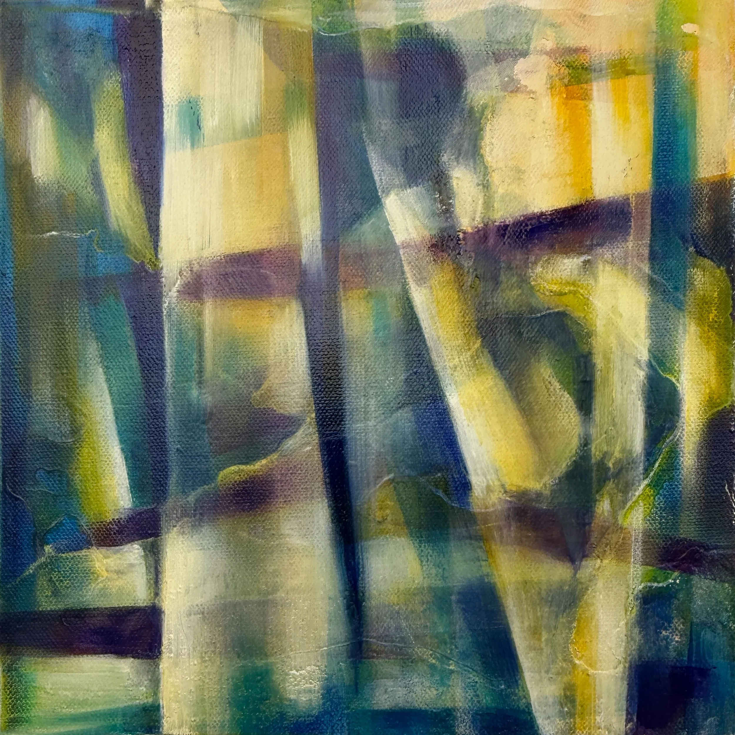 Hidden Dimensions  I  Acrylic & oil on canvas  I 10X10 in  I  2025