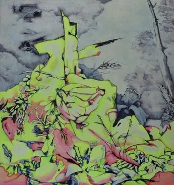 Laura Corallo-Titus. I  Psychedelic Remains. I  oil on canvas  I  40 x 38 x 2 in
