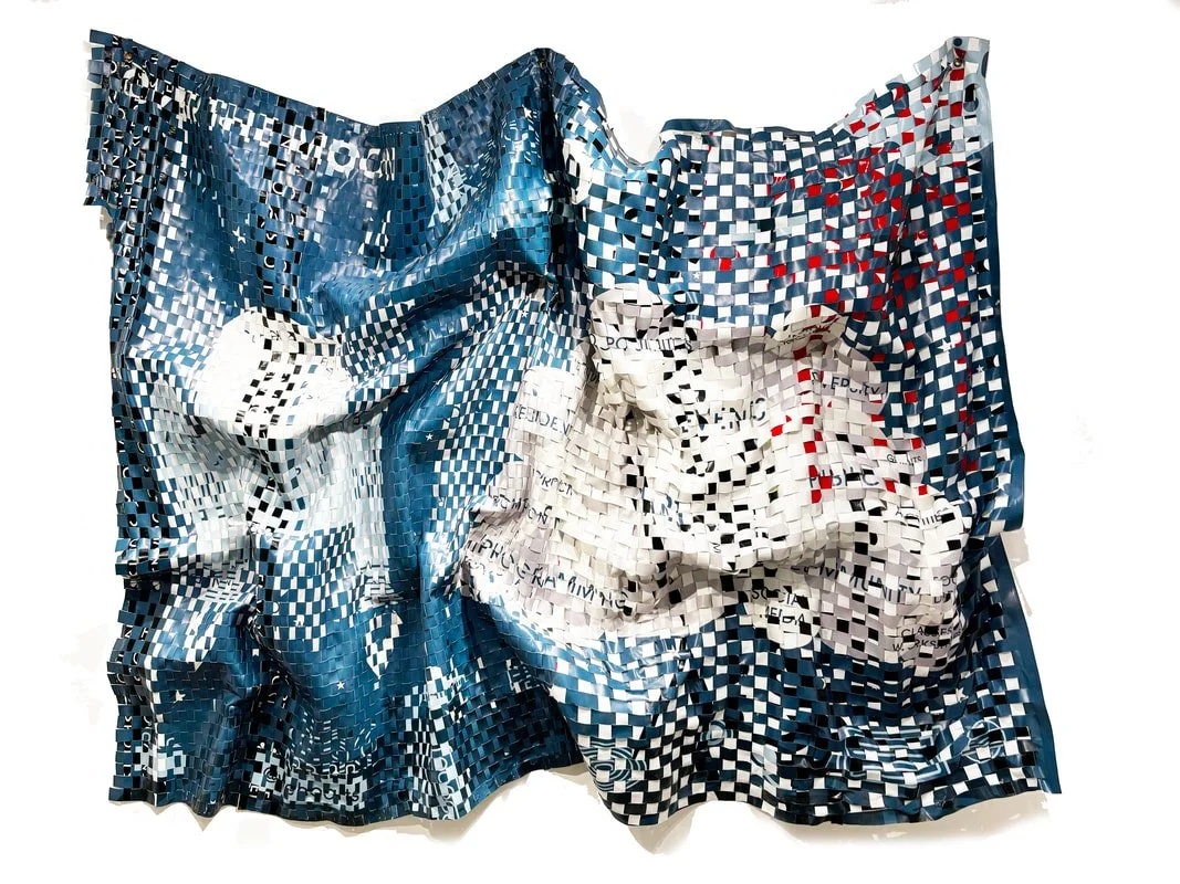  Shelley Heffler  I  Over the Moon   I Vinyl advertising banner & wire  I 110 X 73 in