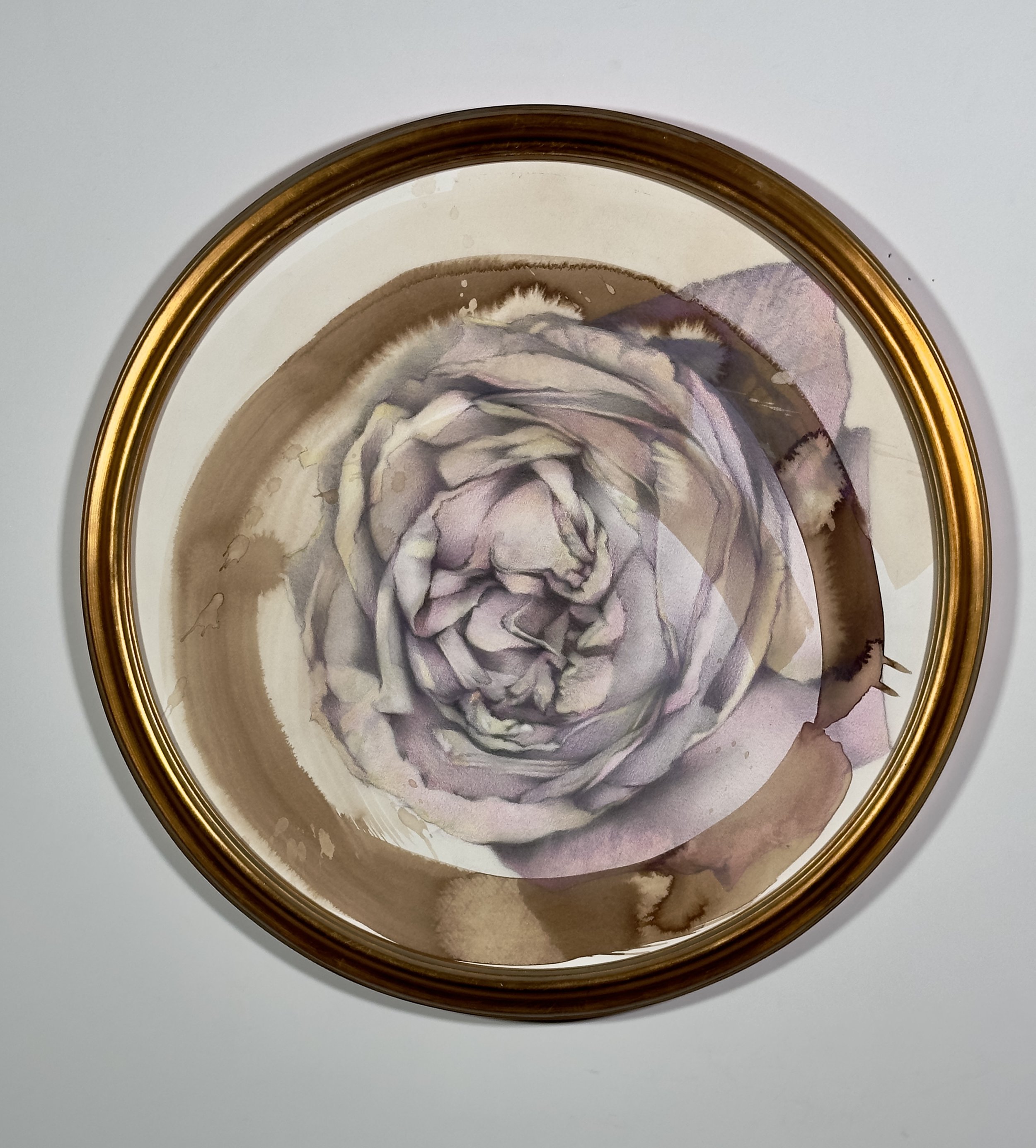 Catherine L. Ruane  I  Left Behind 12  I  Charcoal, graphite, color pencil on paper  I  20" Tondo
