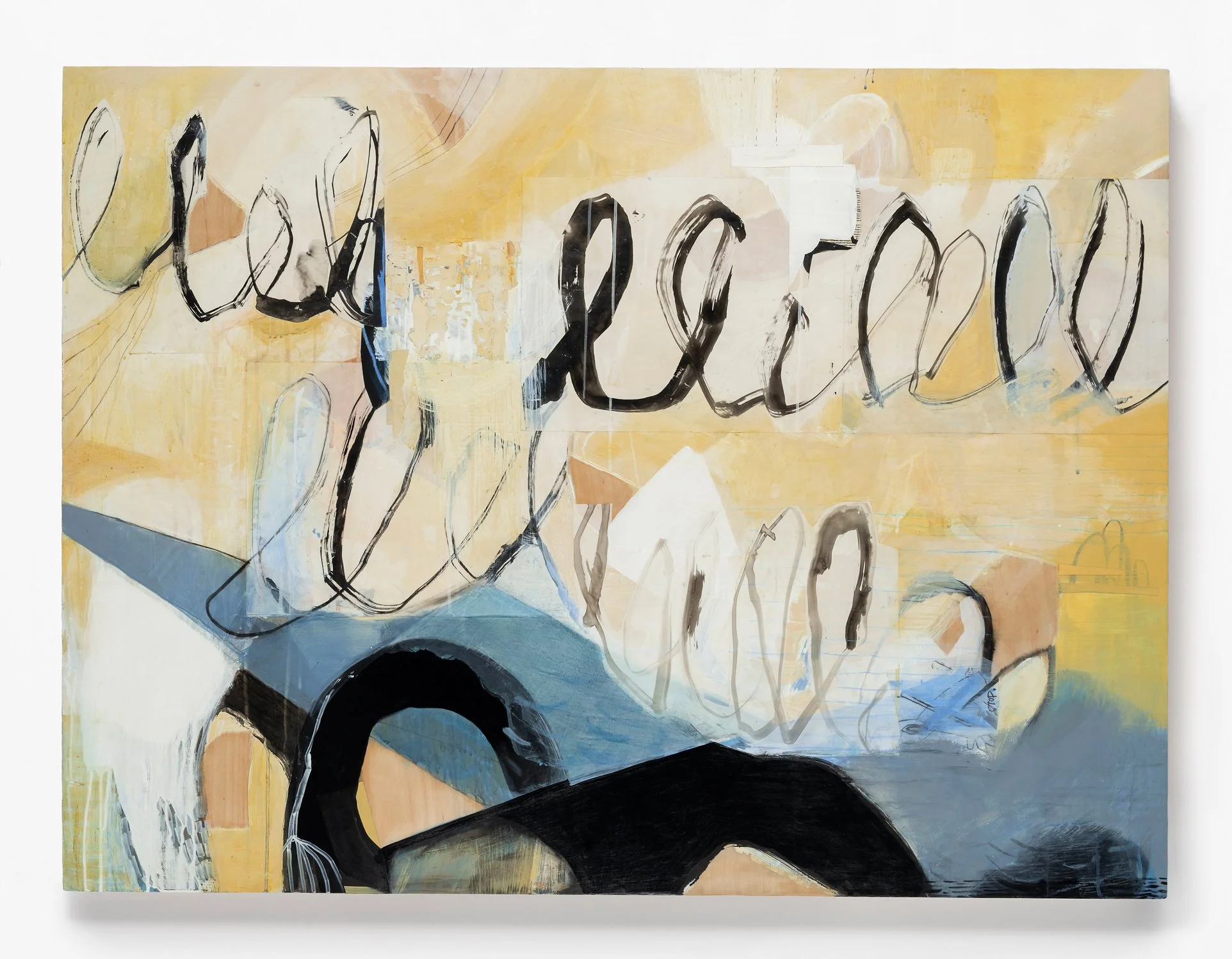 Emily Shepard  I  Spring Tide Pulling  I  Collage and mixed media on panel  I 36 x 48 x 1.75 in