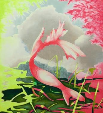 Laura Corallo-Titus. I  Icthys in the Garden  I  oil on canvas  I  24 x 22 x 1.5 in