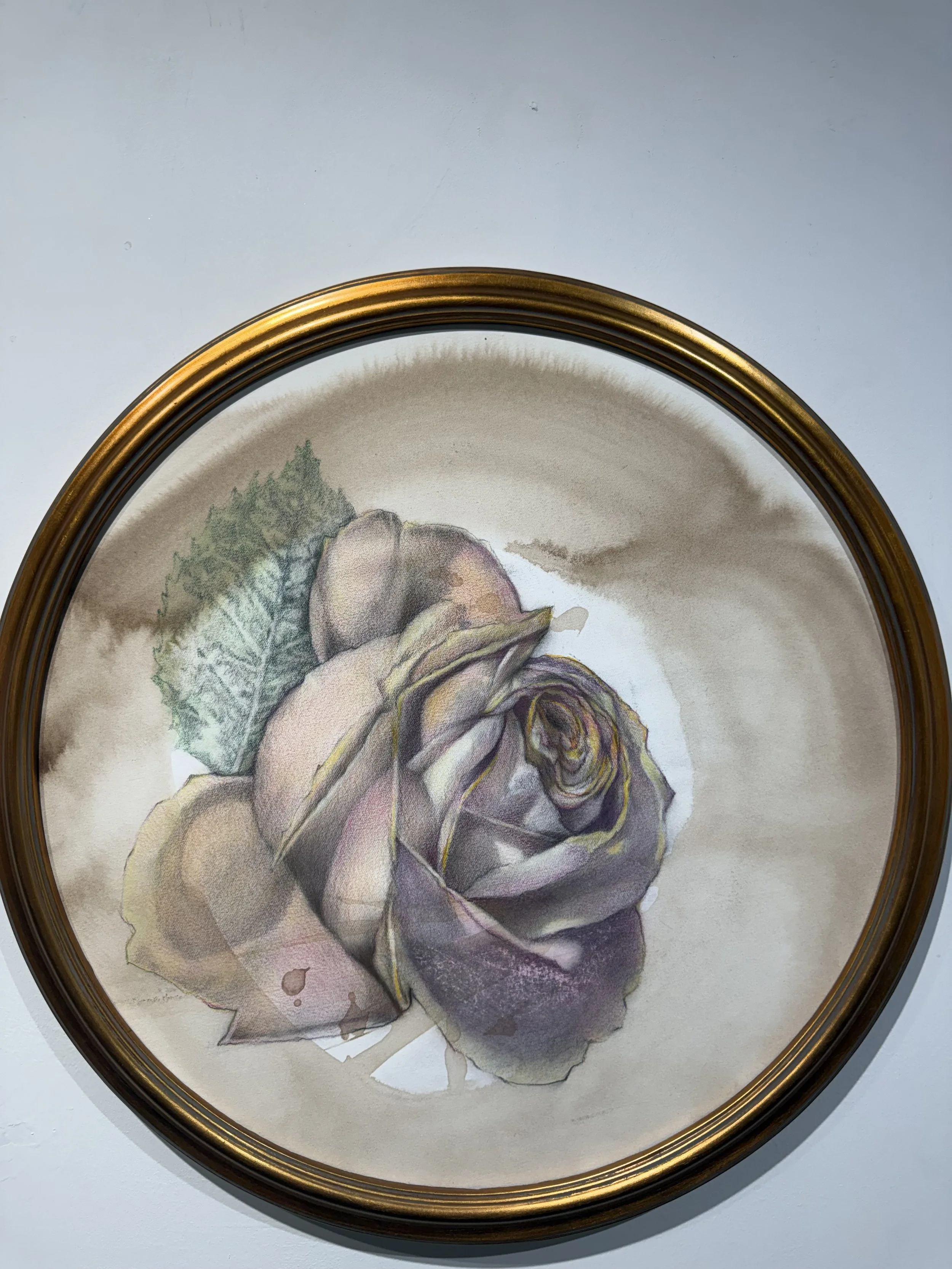 Catherine L. Ruane  I  Left Behind 10  I  Charcoal, graphite, color pencil on paper  I  20" Tondo
