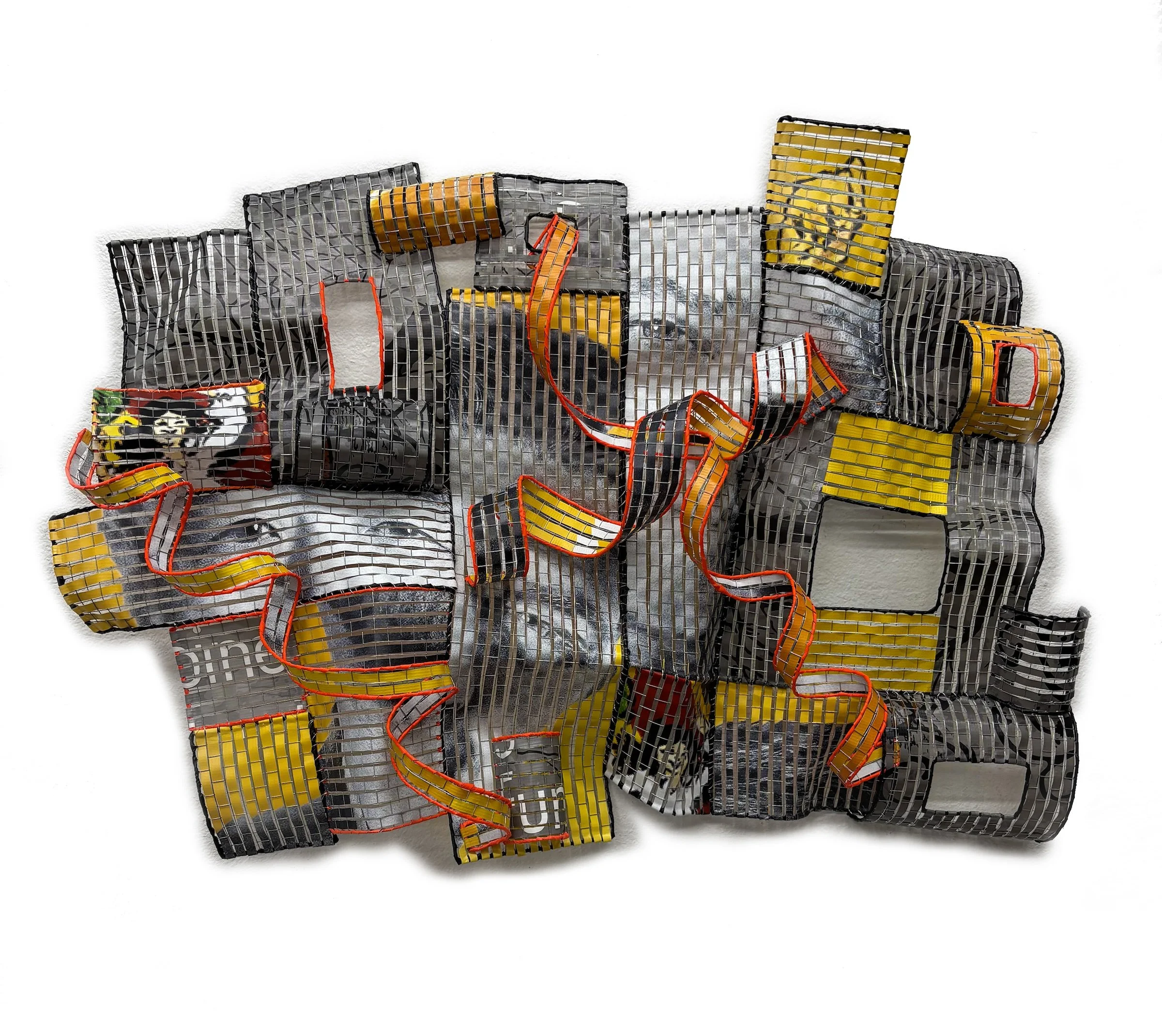 Shelley Heffler  I  Eyes On You  I Vinyl advertising banner & wire  I  30 x 40 x 3 in