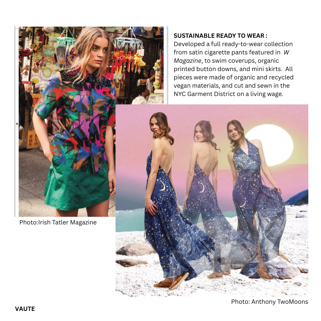 Vegan Fashion Designer Leanne Mai-ly Hilgart for VAUTE + Vegan Ready to Wear collections made in New York City.