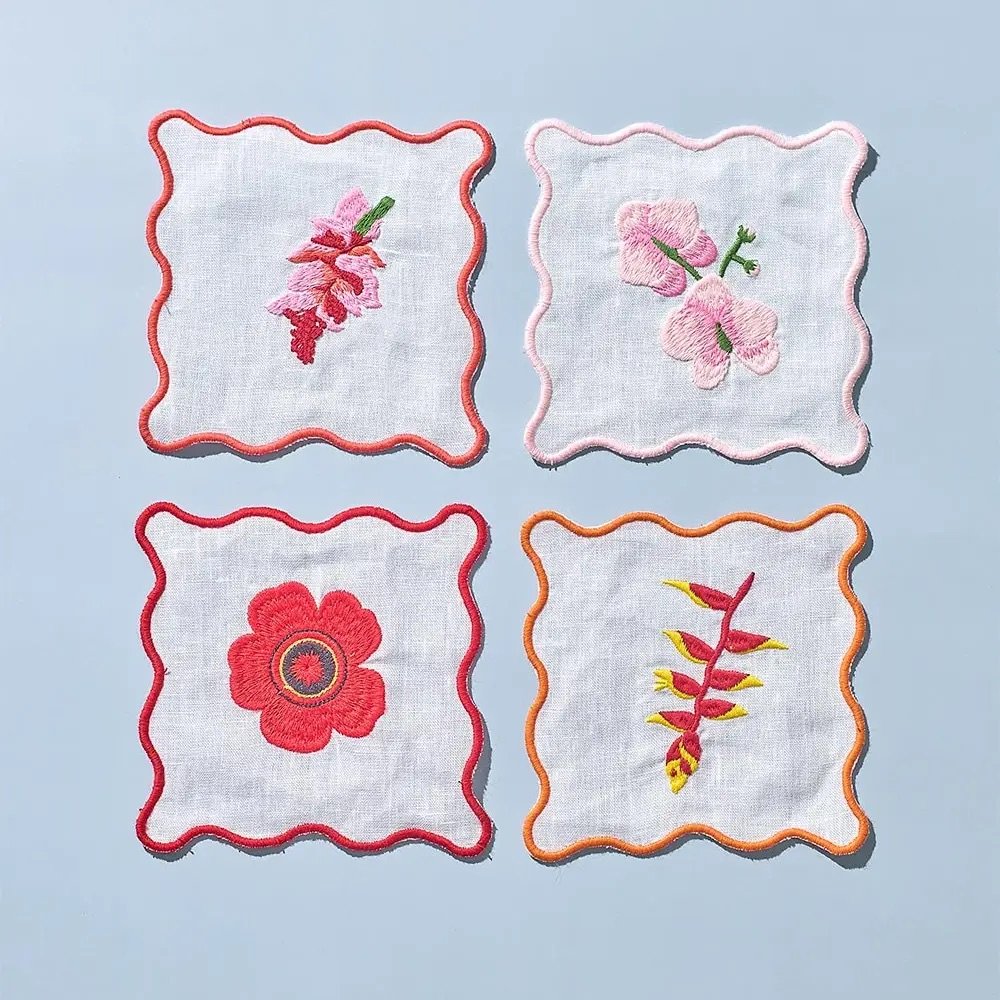 Flores Linen Cocktail Napkins